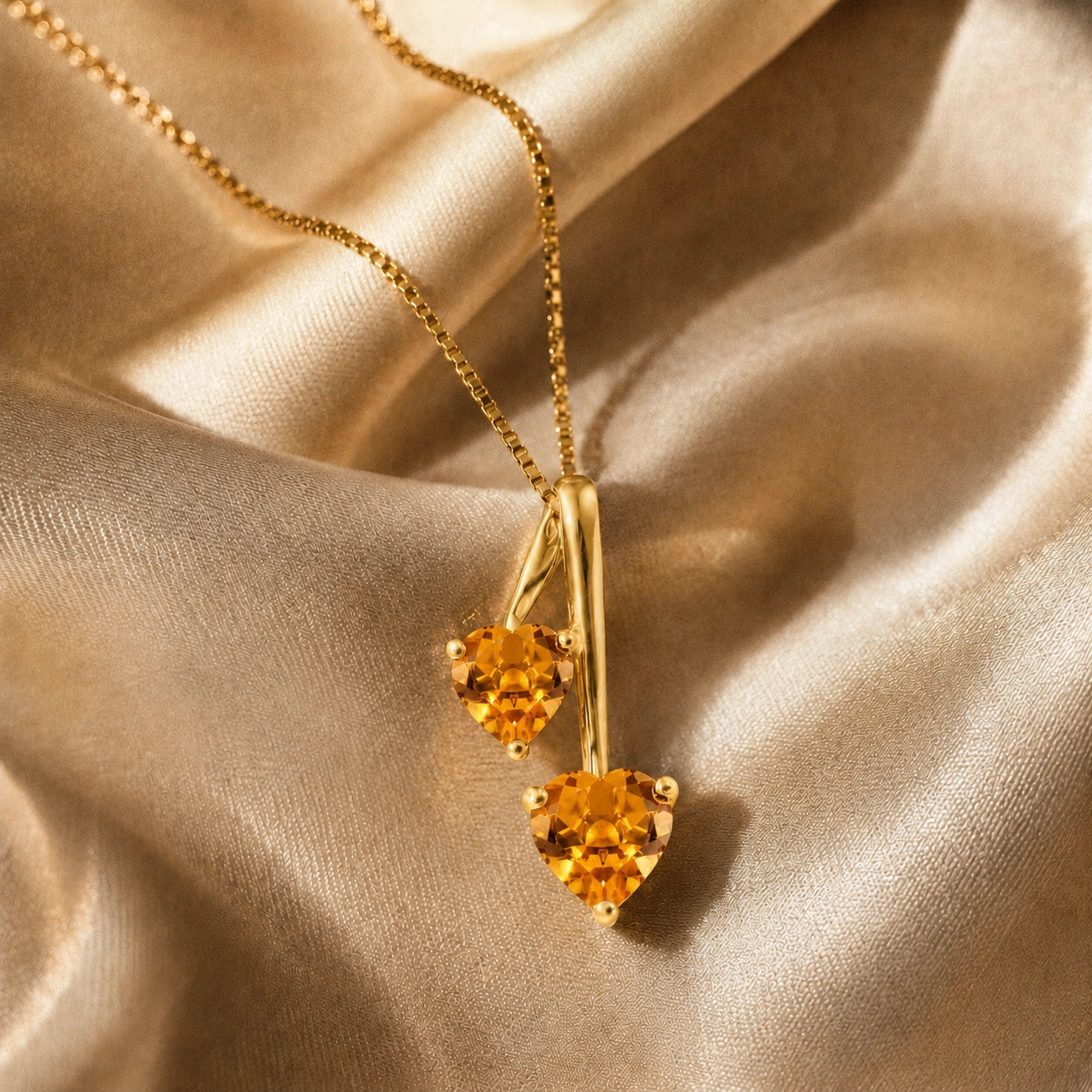 Yellow Gold Aura Necklace Pink Topaz 10K — Berenice