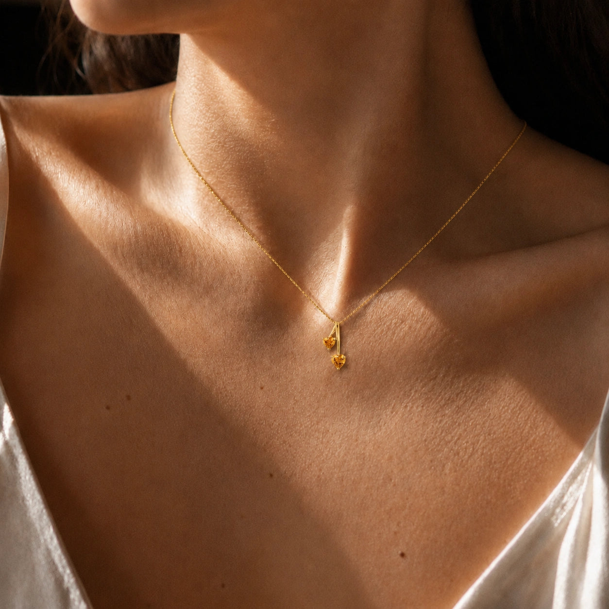 Yellow Gold Aura Necklace Pink Topaz 10K — Berenice