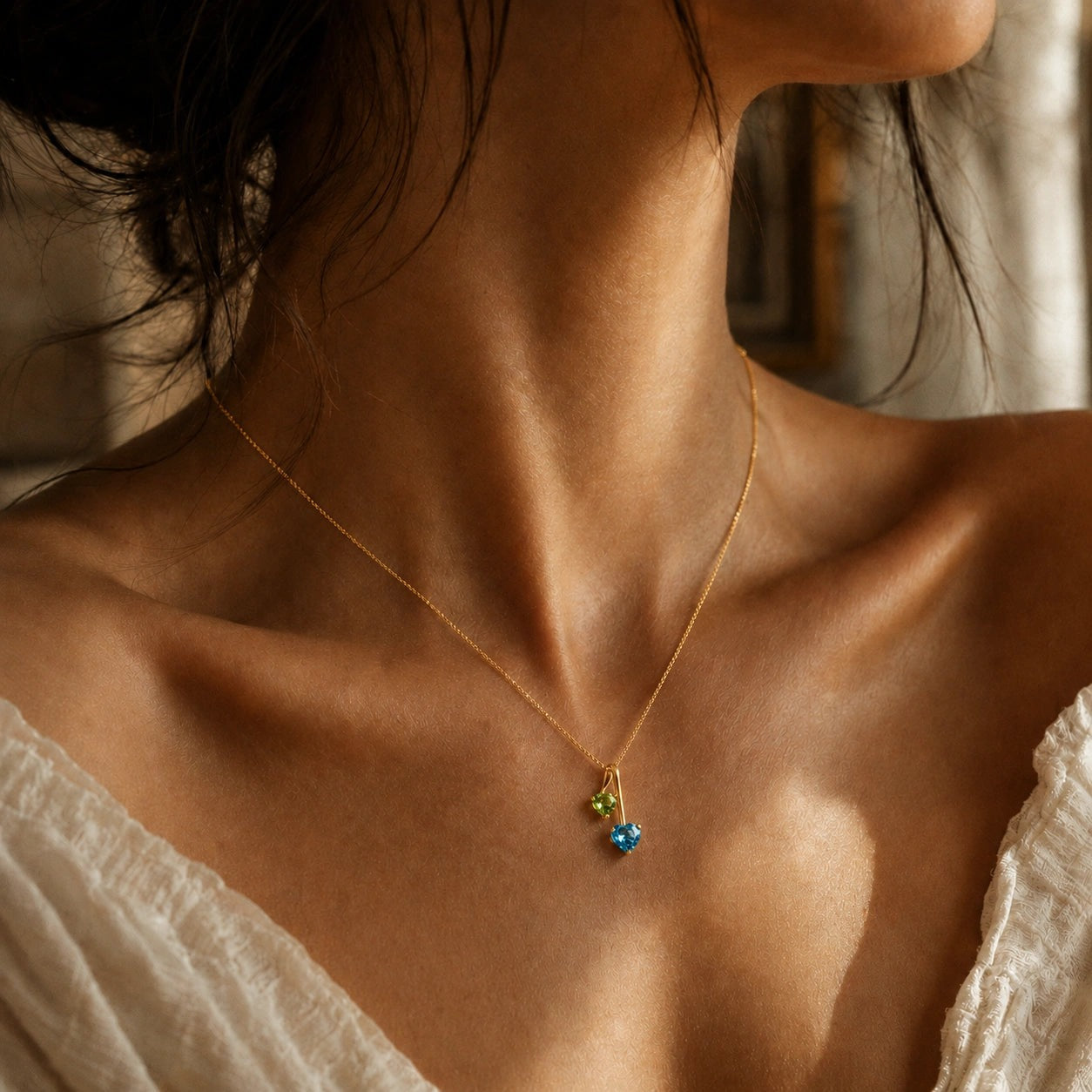 Yellow Gold Aura Necklace Pink Topaz 10K — Berenice