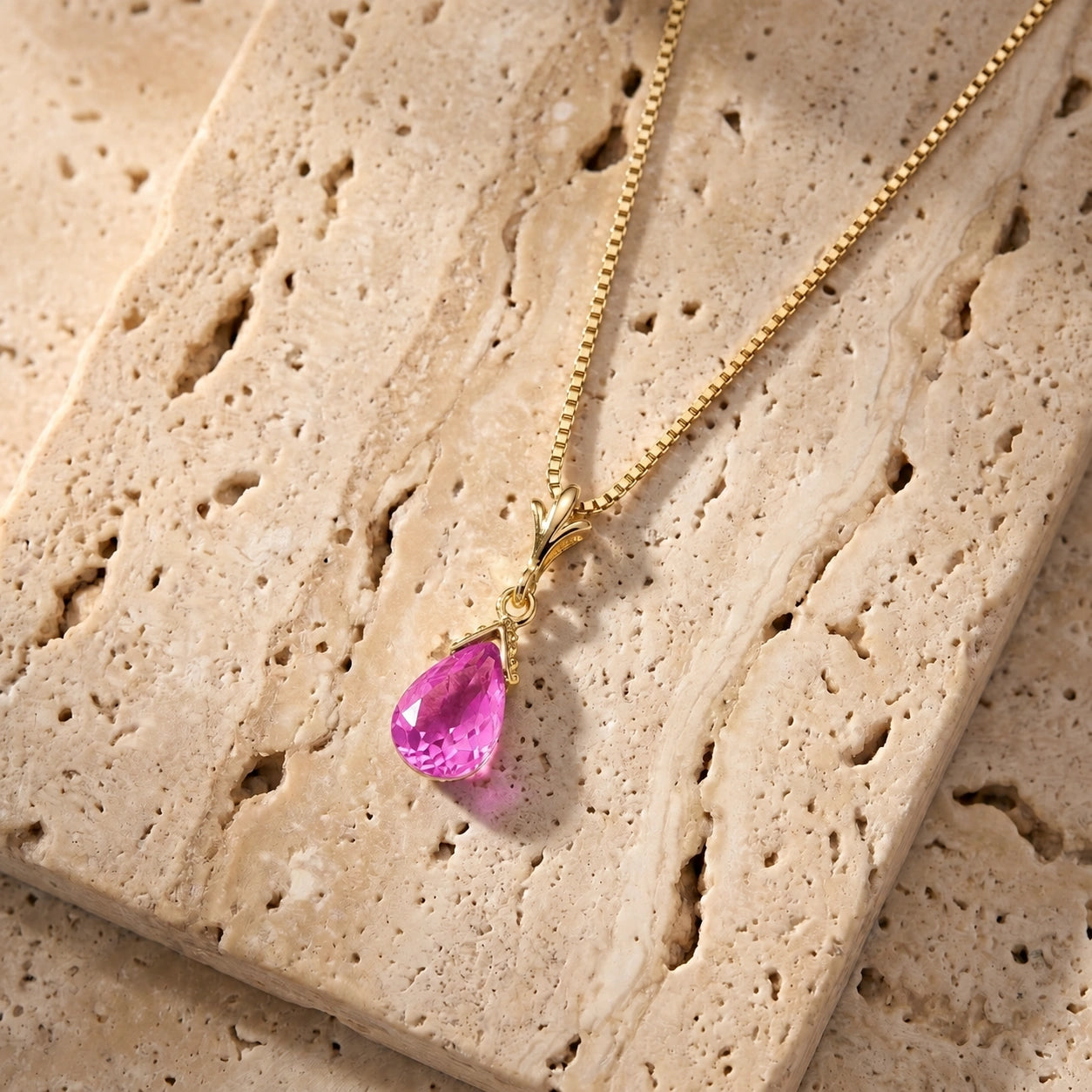 Yellow Gold Pink Topaz — Radegonda
