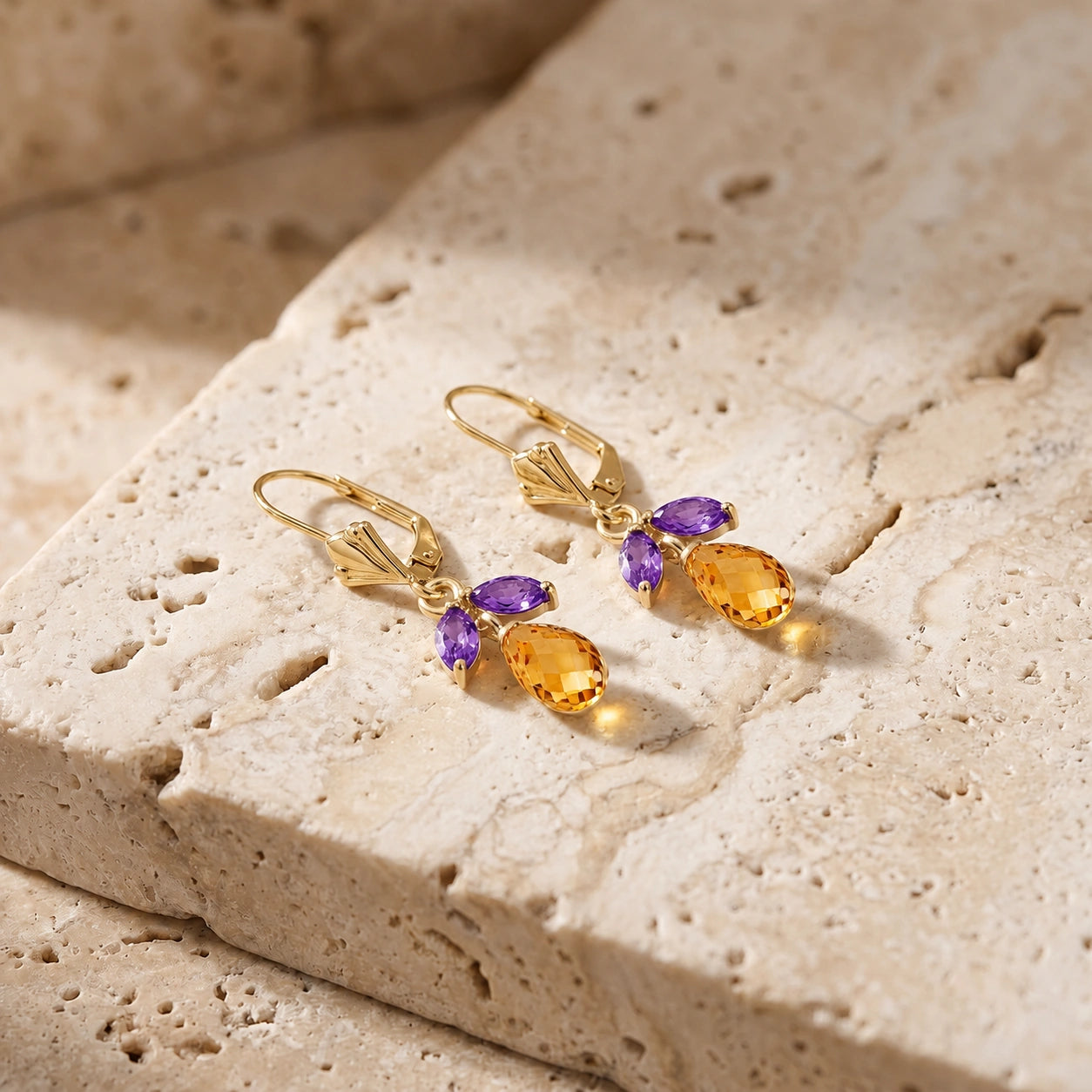 Yellow Gold Amethyst & Citrine — Liletta