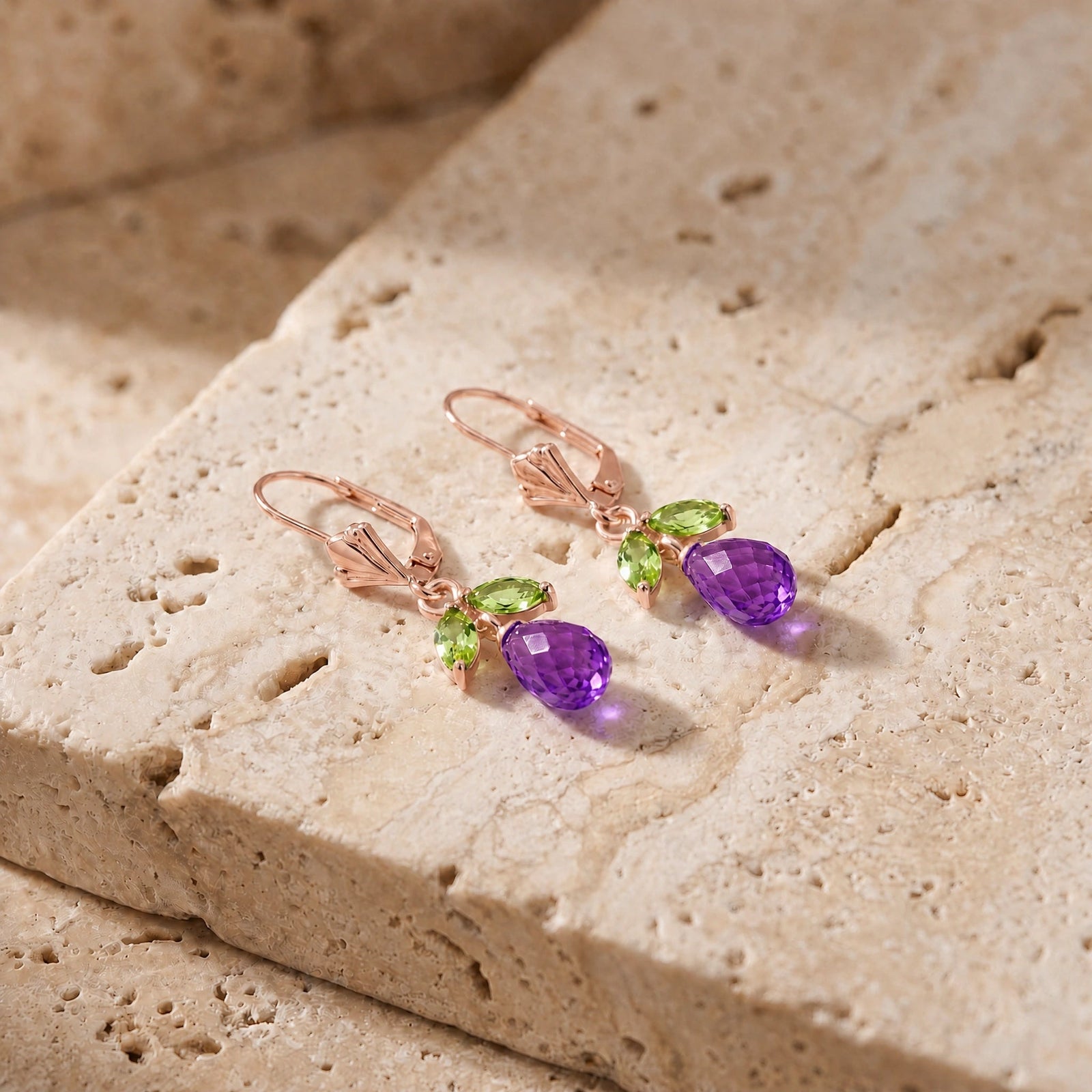 Rose Gold Peridot & Amethyst — Liletta