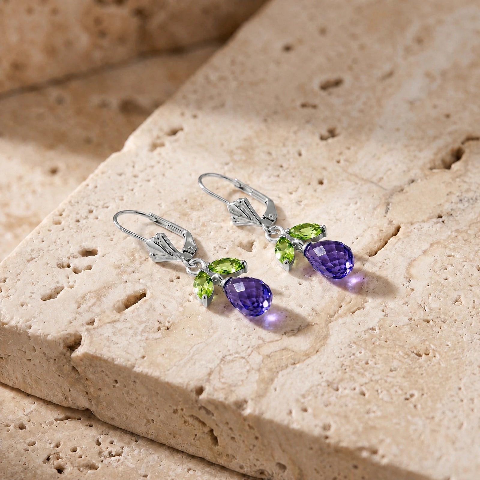 White Gold Peridot & Amethyst — Liletta