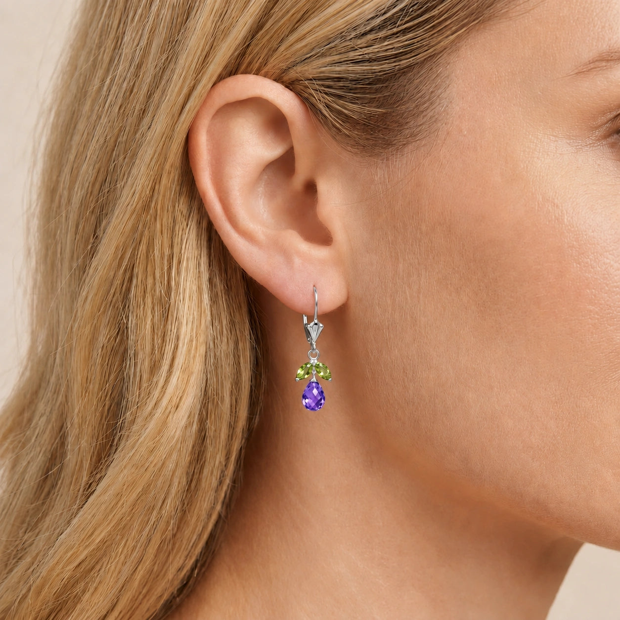 White Gold Peridot & Amethyst — Liletta