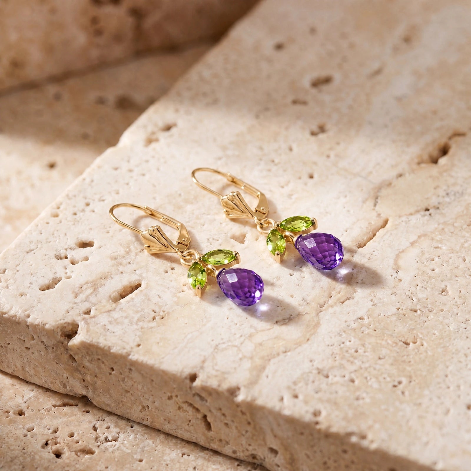 Yellow Gold Peridot & Amethyst — Liletta