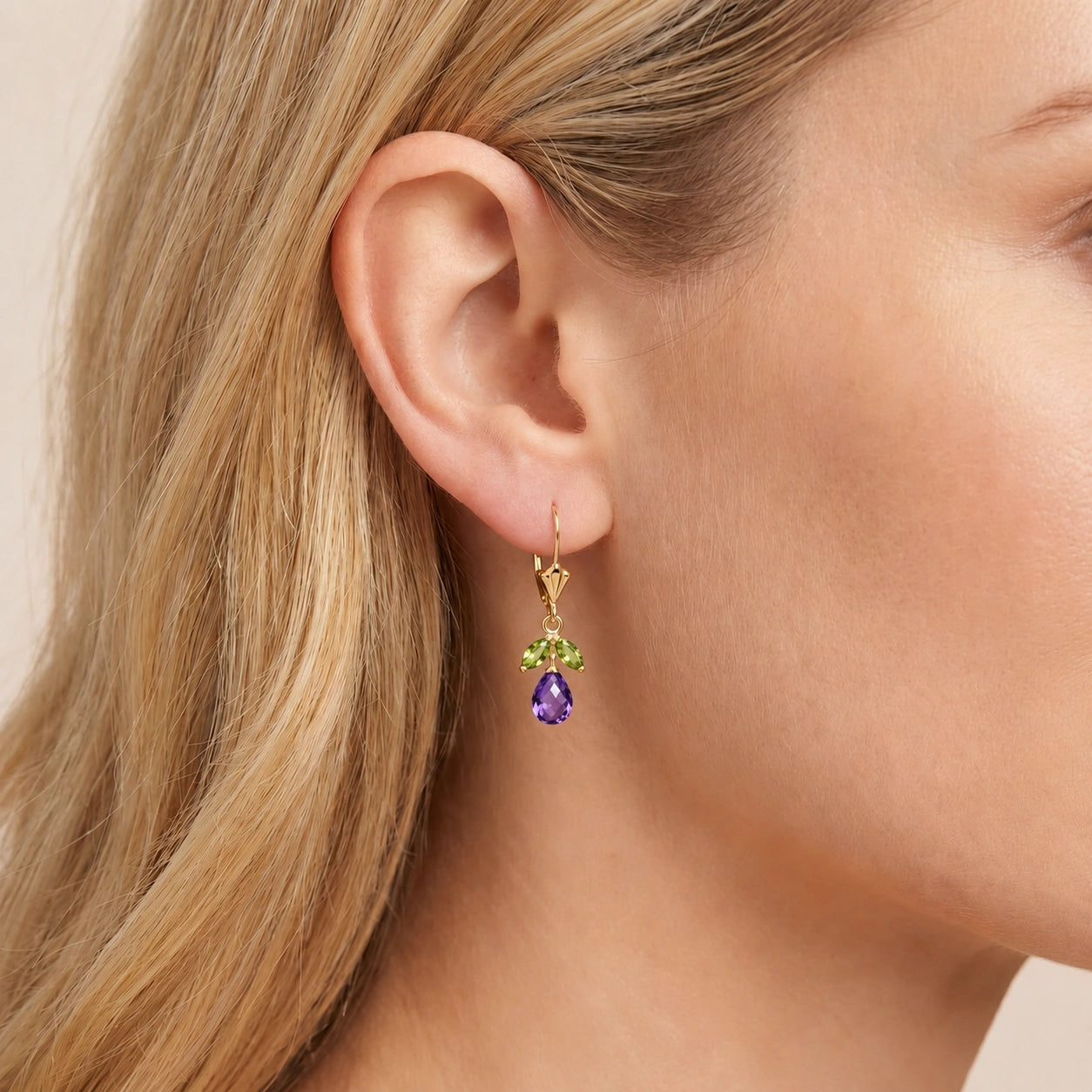 Yellow Gold Peridot & Amethyst — Liletta