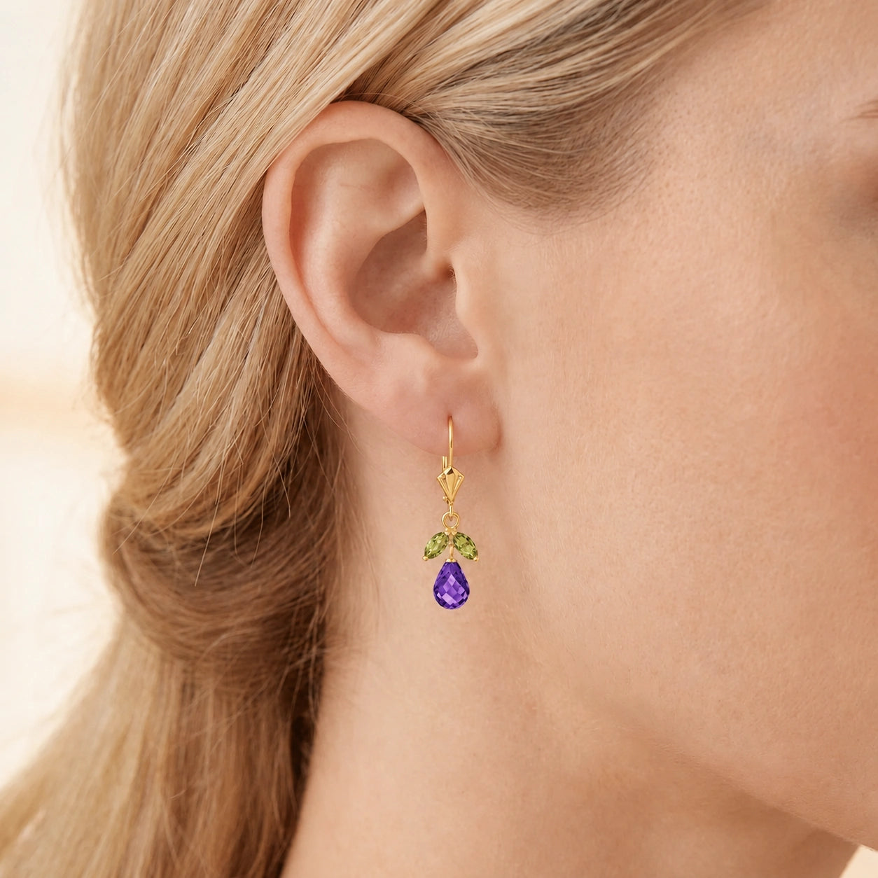 Yellow Gold Peridot & Amethyst — Liletta