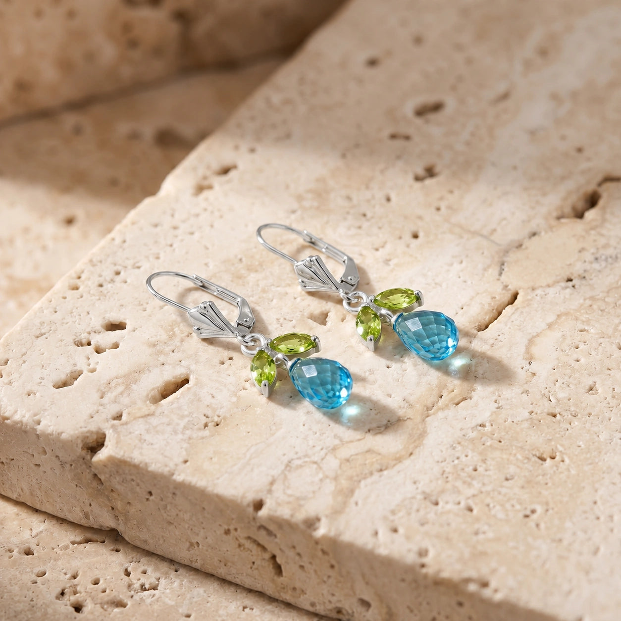 White Gold Peridot & Blue Topaz — Liletta