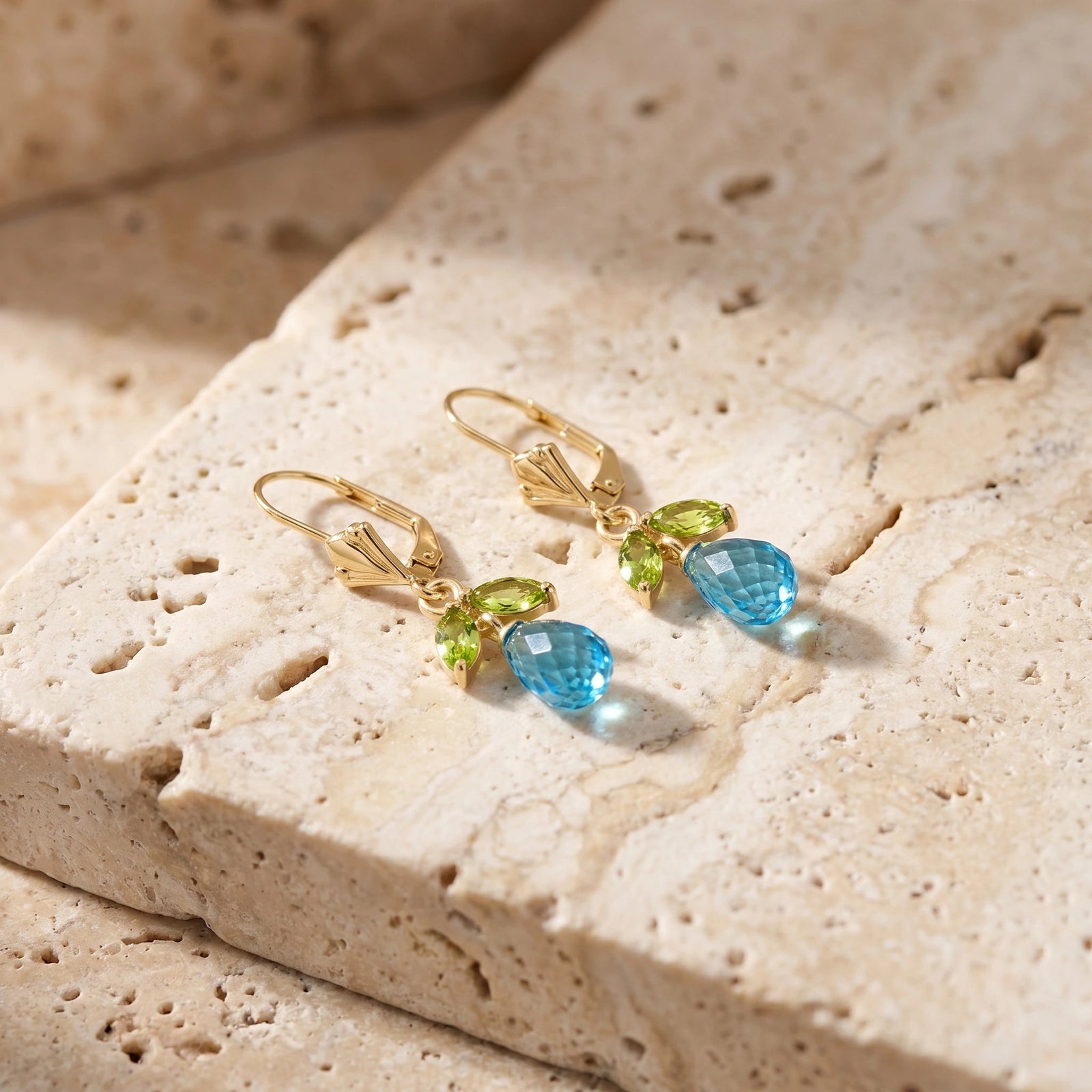 Yellow Gold Peridot & Blue Topaz — Liletta