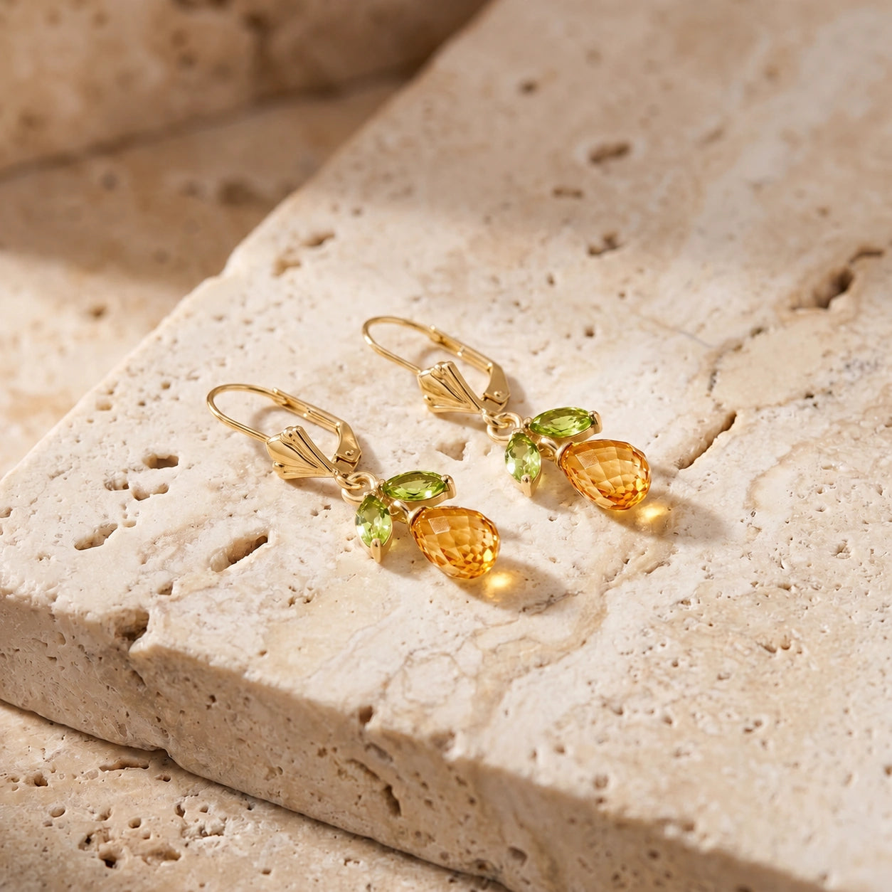 Yellow Gold Peridot & Citrine — Liletta