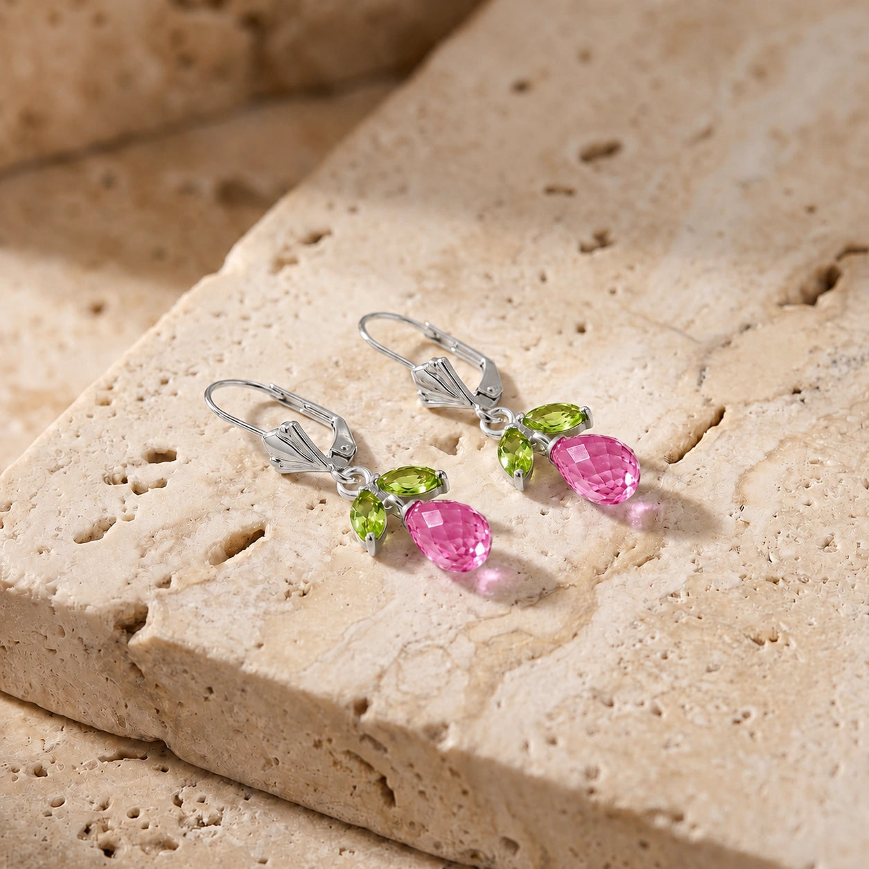 White Gold Peridot & Pink Topaz — Liletta