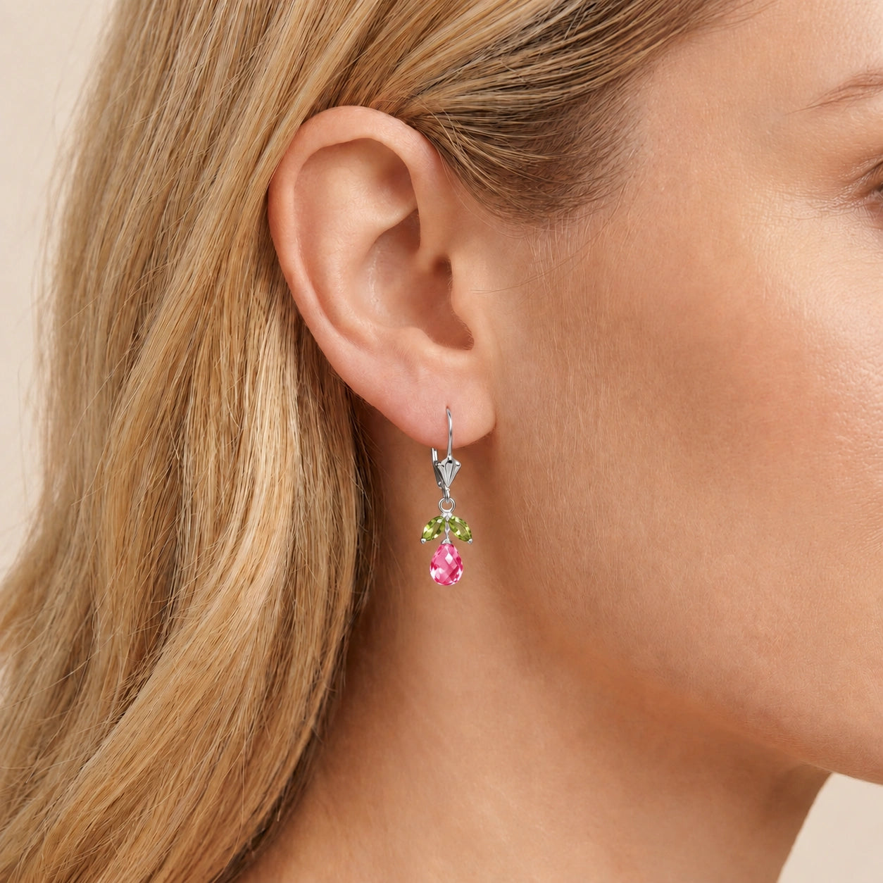 White Gold Peridot & Pink Topaz — Liletta