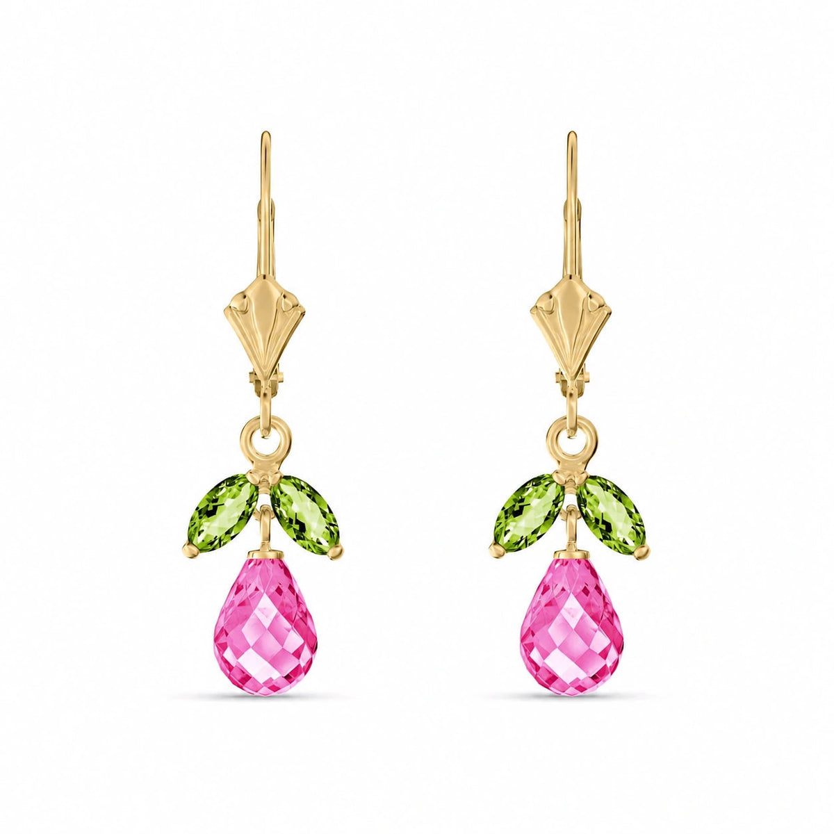 Yellow Gold Peridot & Pink Topaz — Liletta