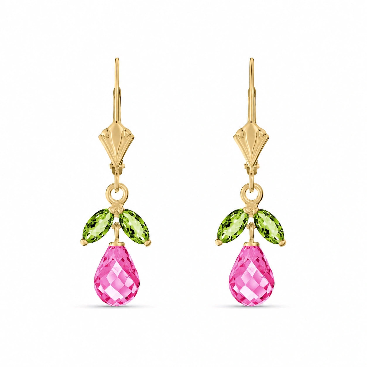 Yellow Gold Peridot & Pink Topaz — Liletta