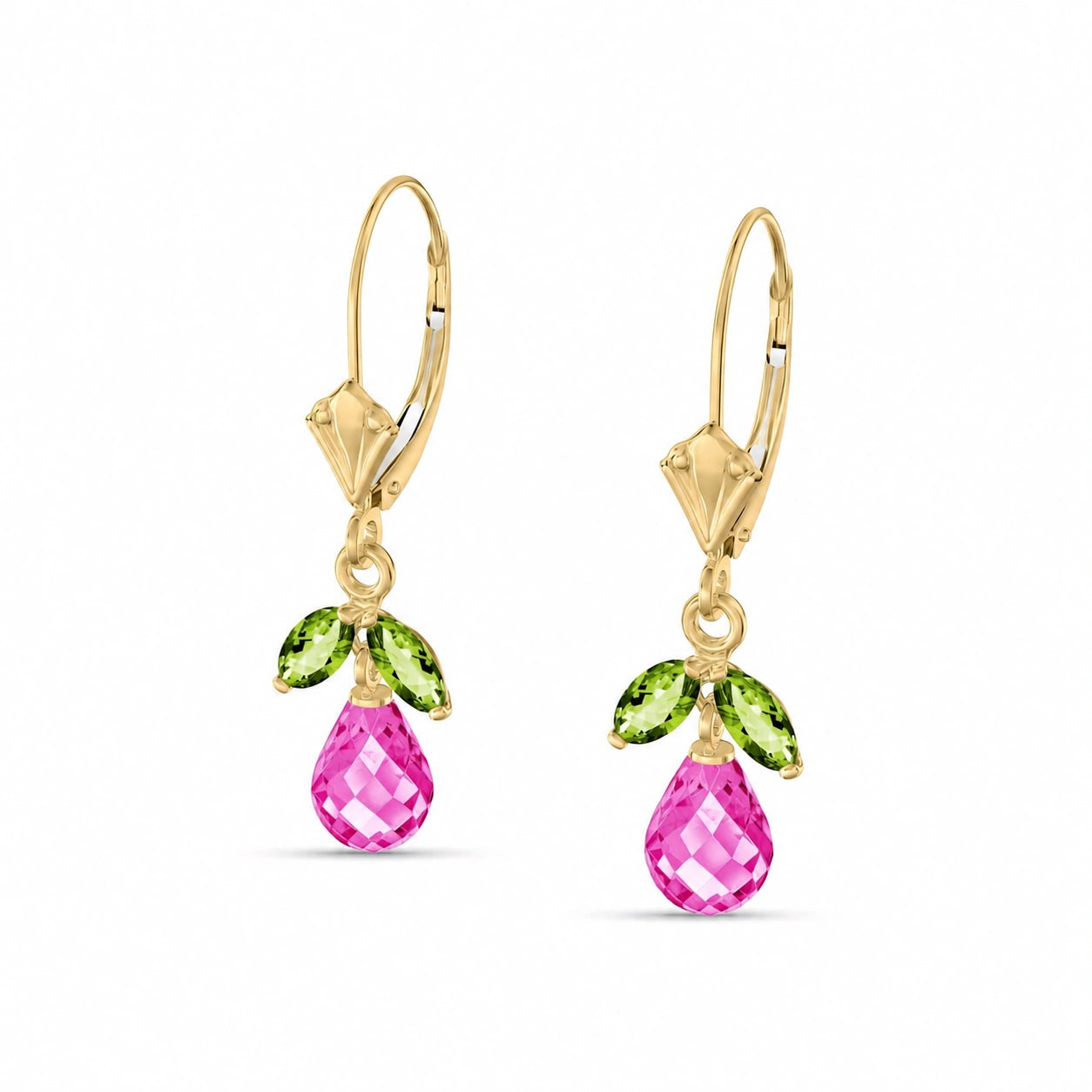 Yellow Gold Peridot & Pink Topaz — Liletta