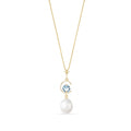 Yellow Gold Pendant Necklace Pearl 10K — Santina