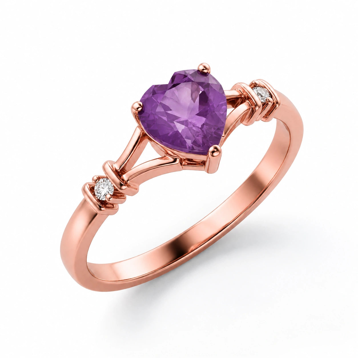 Rose Gold Aura Ring Amethyst 10K — Loredana