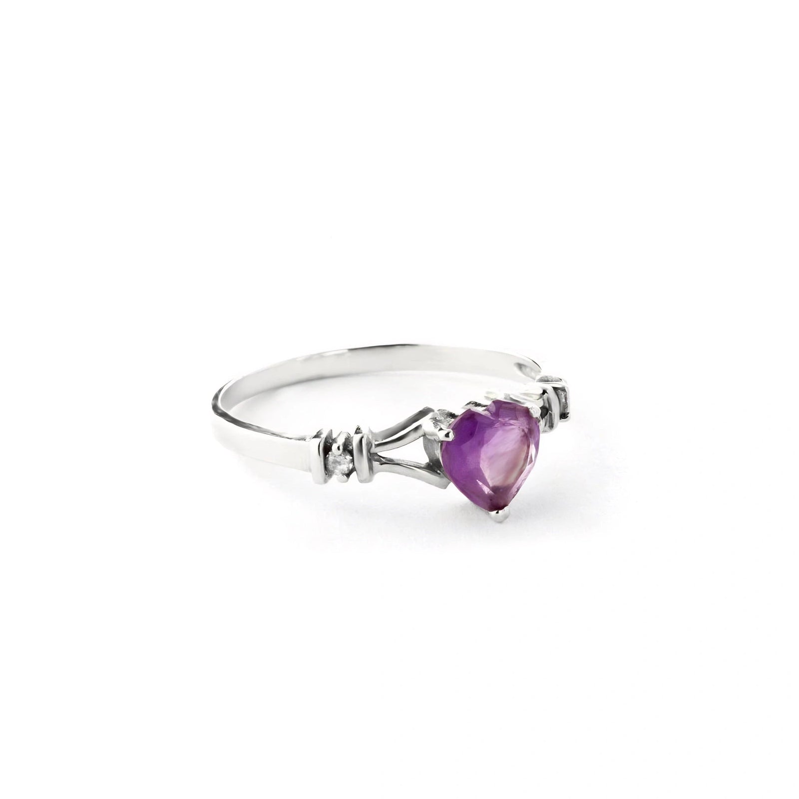 White Gold Aura Ring Amethyst 10K — Loredana