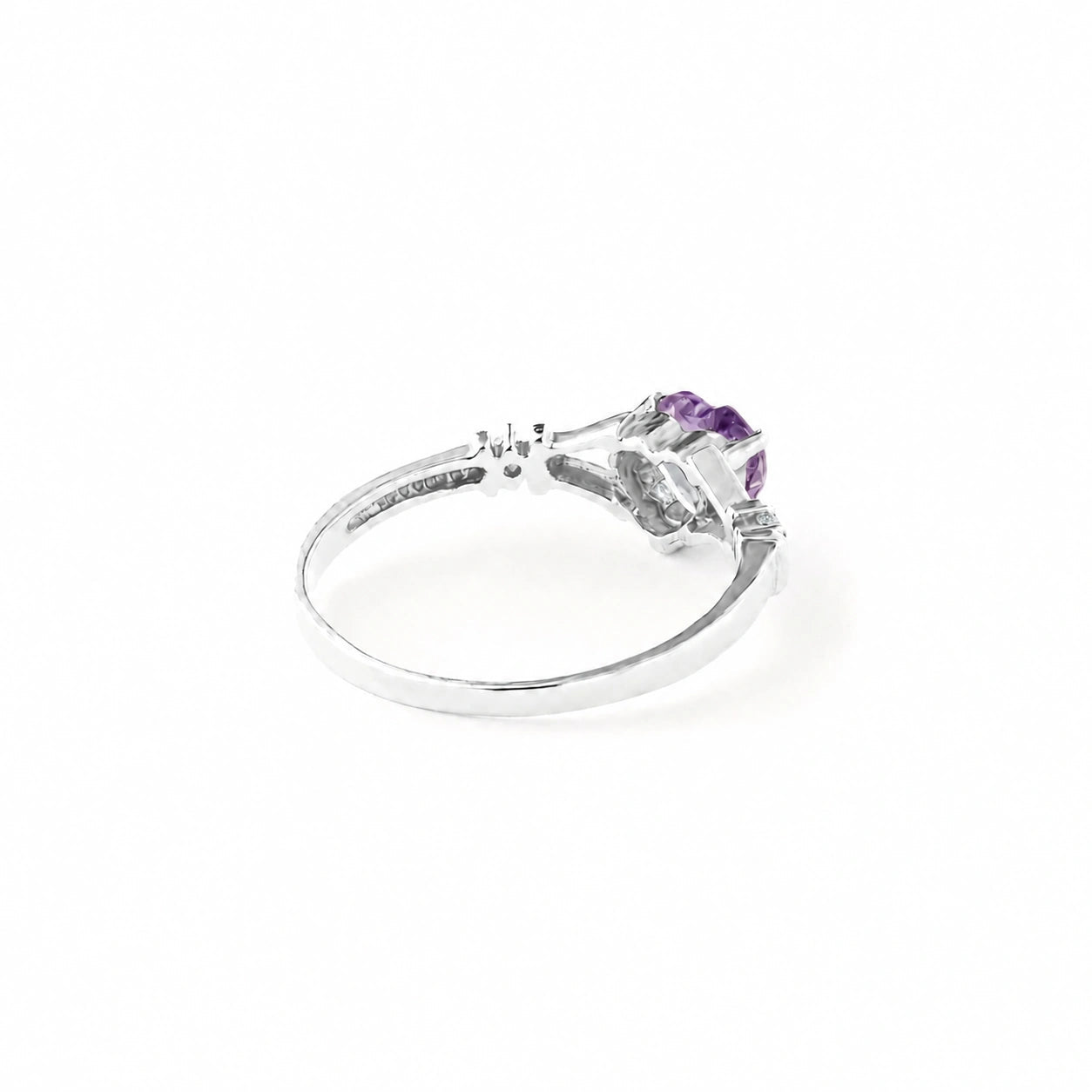 White Gold Aura Ring Amethyst 10K — Loredana