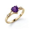 Yellow Gold Aura Ring Amethyst 10K — Loredana