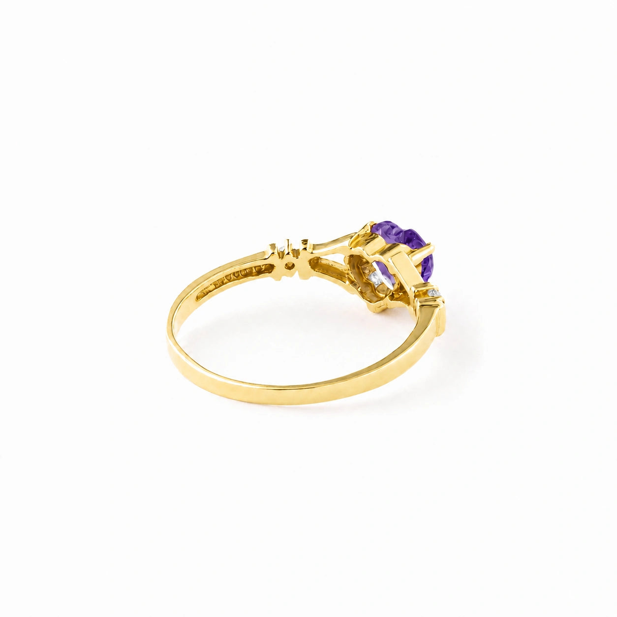 Yellow Gold Aura Ring Amethyst 10K — Loredana