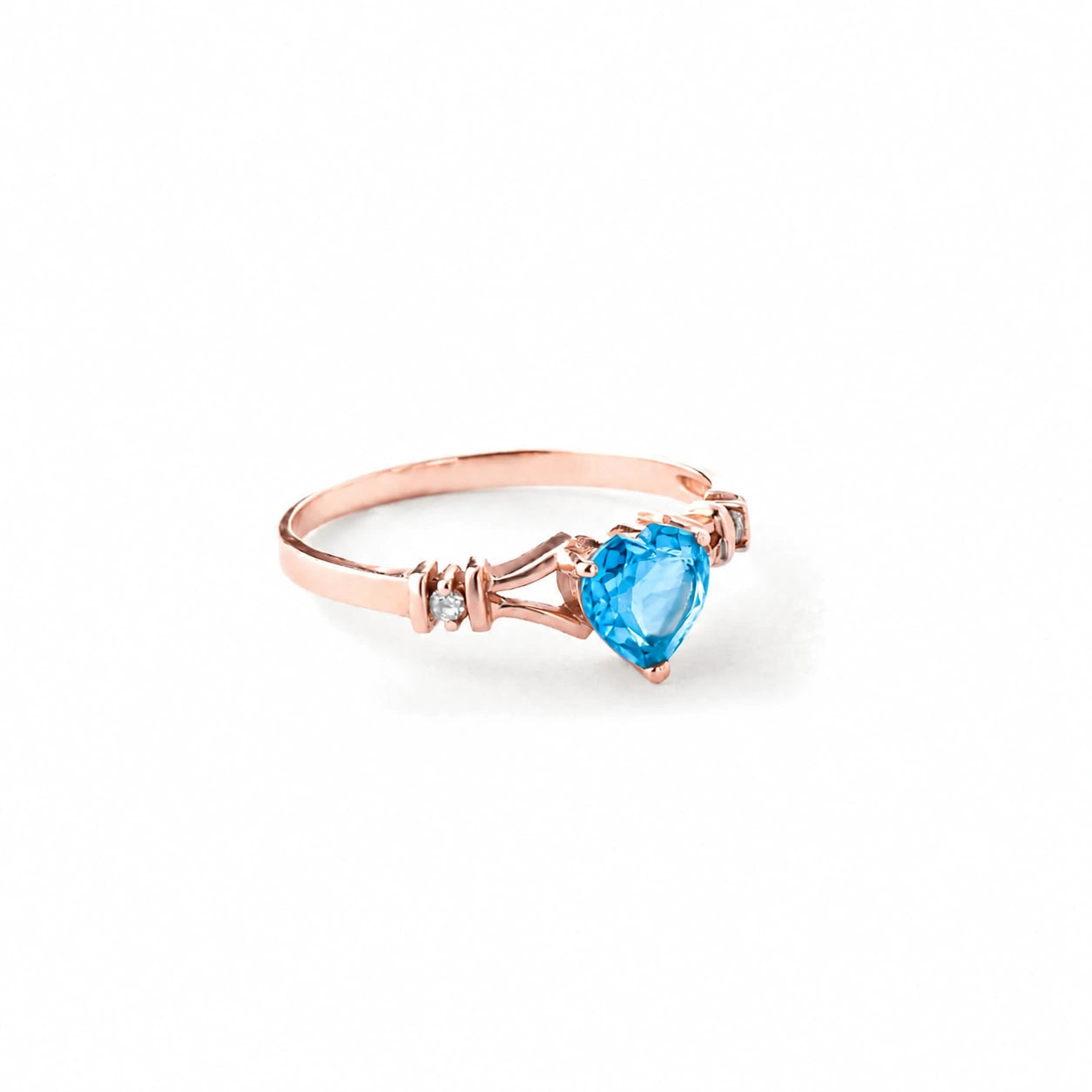Rose Gold Aura Ring Blue Topaz 10K — Loredana