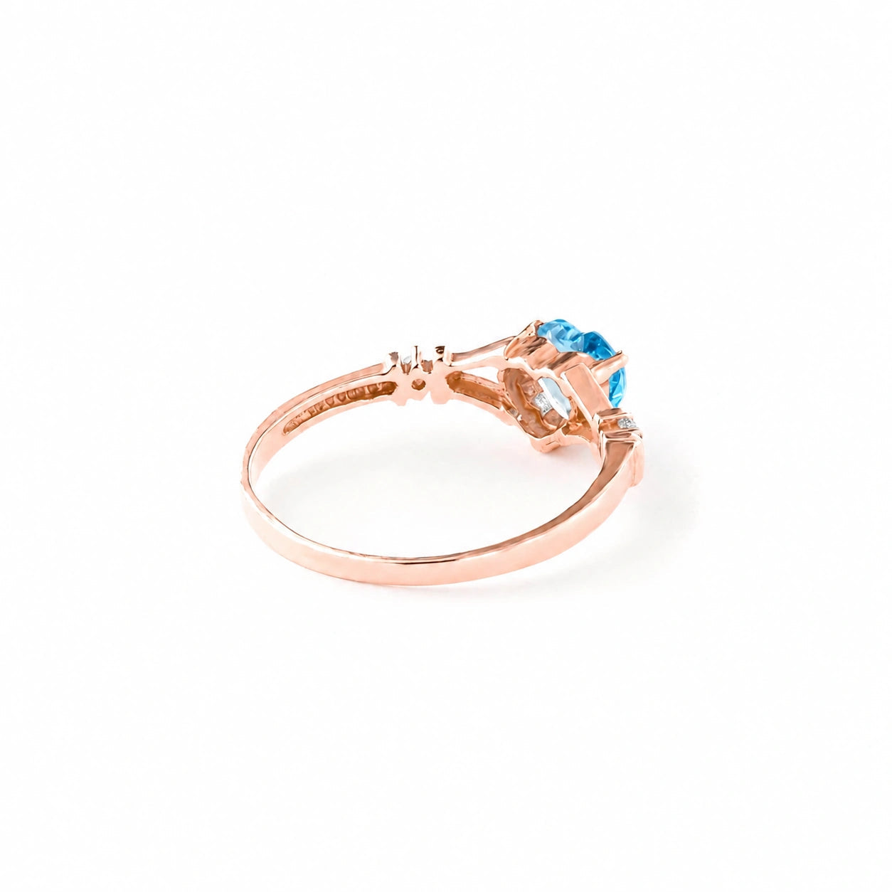 Rose Gold Aura Ring Blue Topaz 10K — Loredana