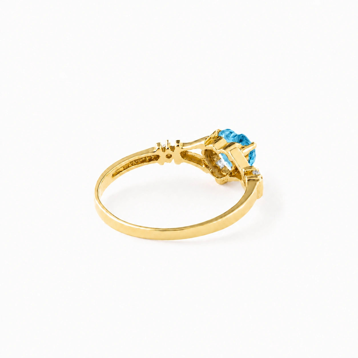 Yellow Gold Aura Ring Blue Topaz 10K — Loredana