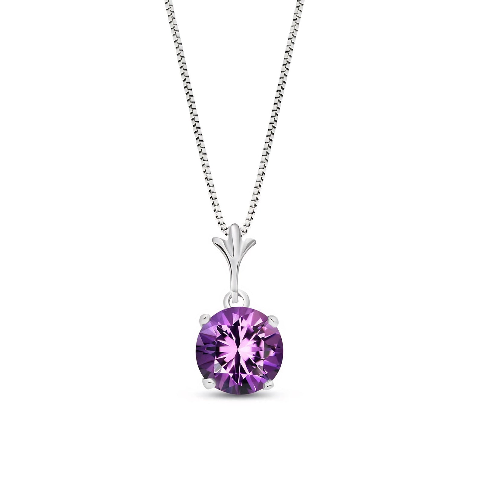 White Gold Petal Rose Necklace Amethyst 10K — Liliana