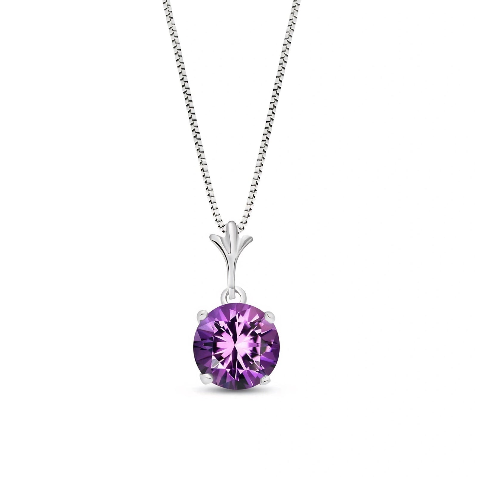 White Gold Petal Rose Necklace Amethyst 10K — Liliana