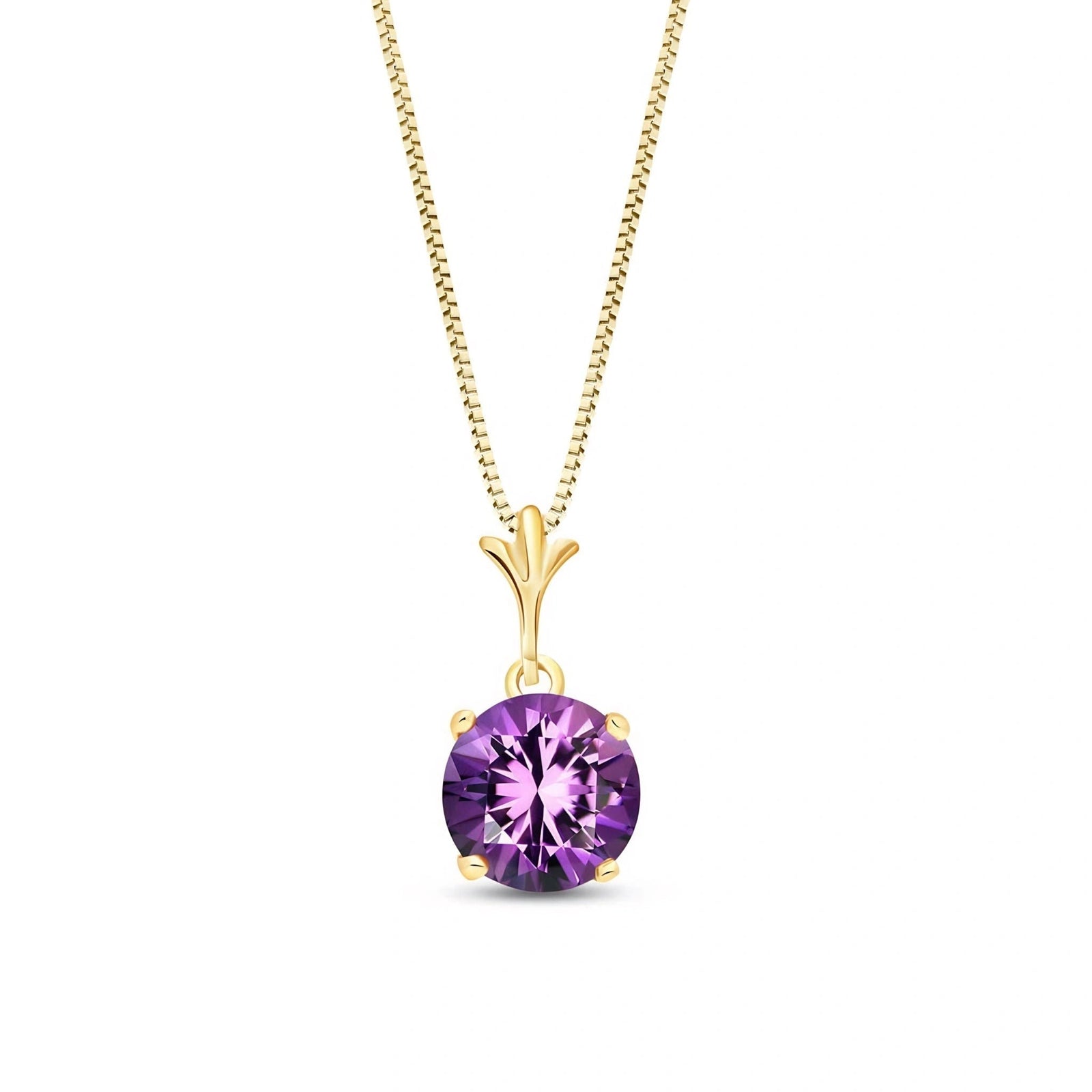 Yellow Gold Petal Rose Necklace Amethyst 10K — Liliana