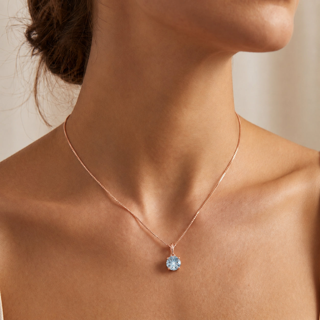 Rose Gold Petal Rose Necklace Peridot 10K — Liliana