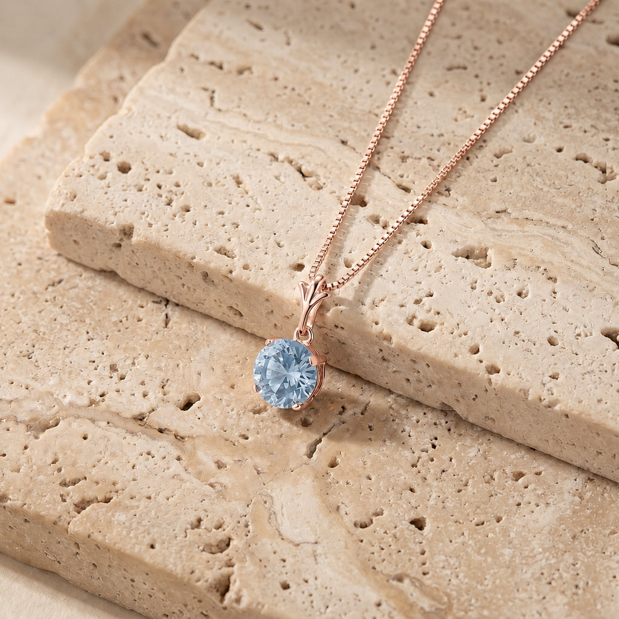Rose Gold Petal Rose Necklace Peridot 10K — Liliana