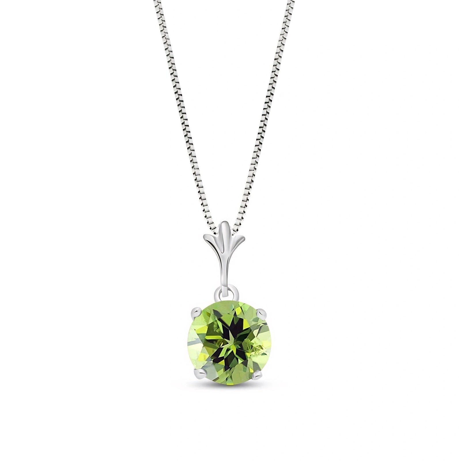 White Gold Petal Rose Necklace Peridot 10K — Liliana