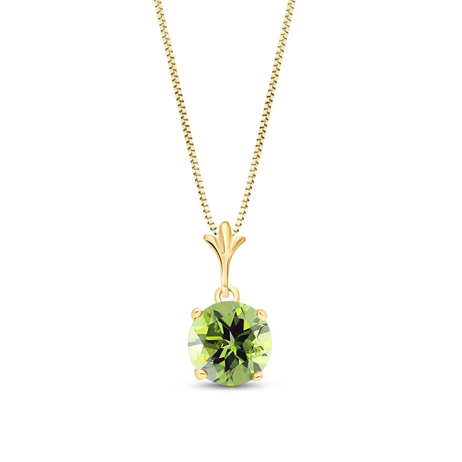 Yellow Gold Petal Rose Necklace Peridot 10K — Liliana