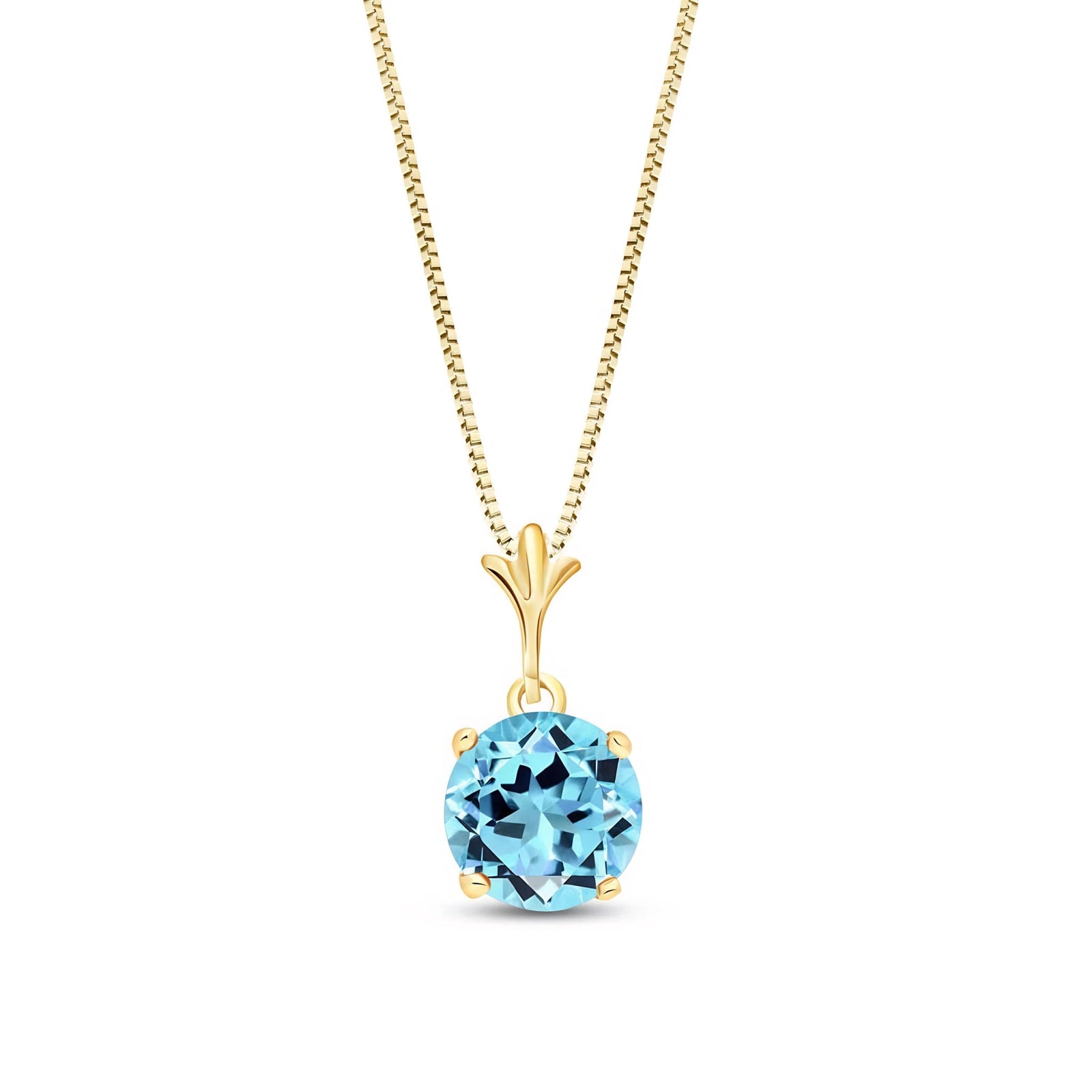Yellow Gold Petal Rose Necklace Blue Topaz 10K — Liliana