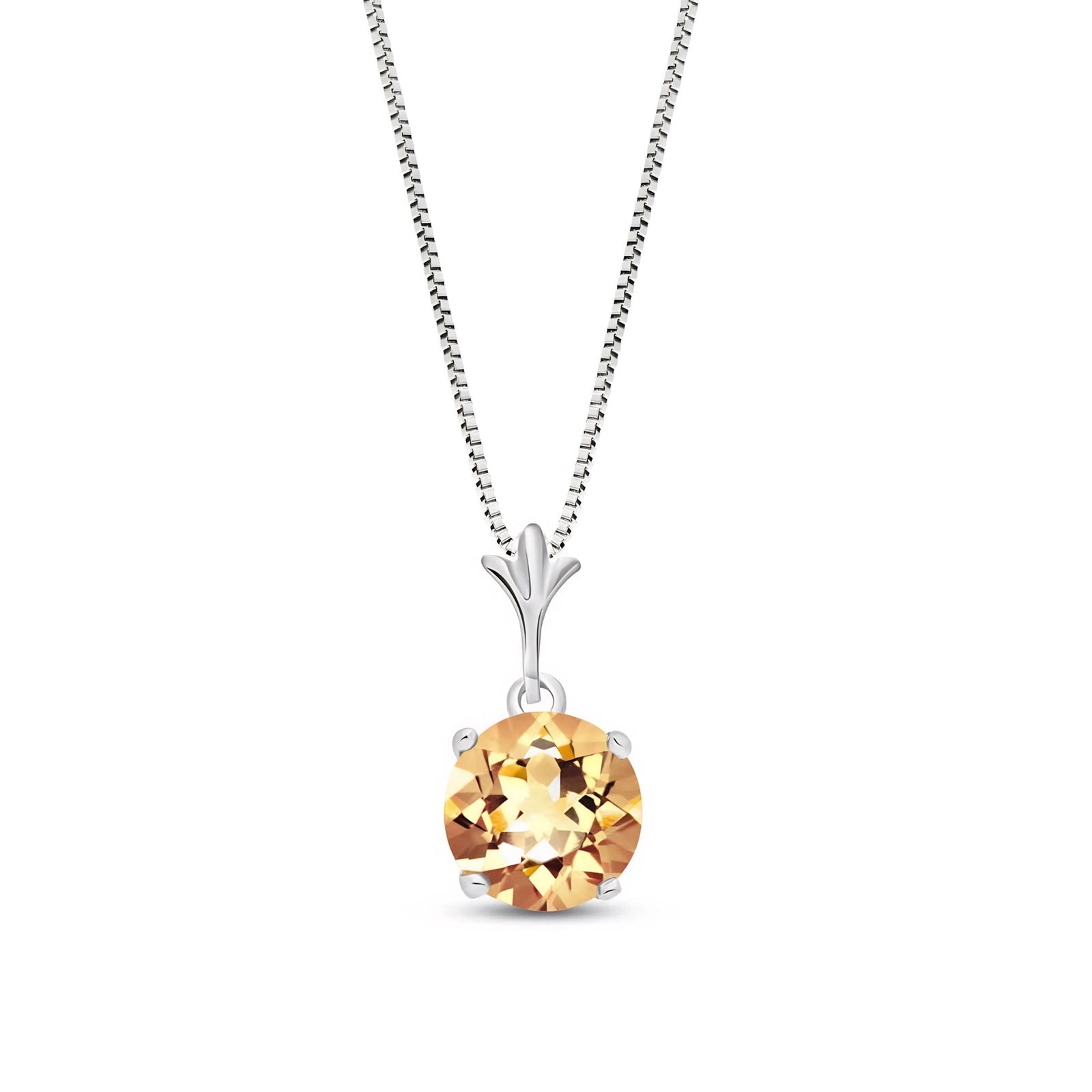 White Gold Petal Rose Necklace Garnet 10K — Liliana