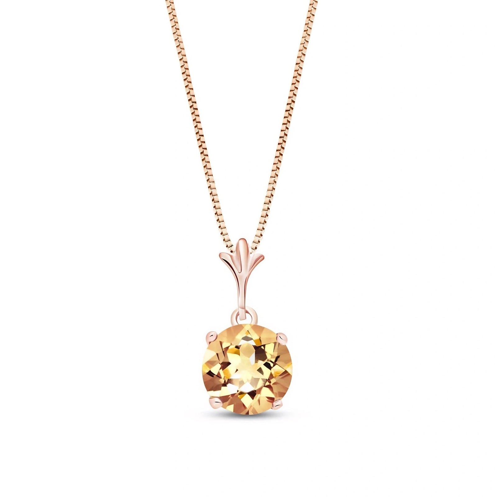 Rose Gold Petal Rose Necklace Citrine 10K — Liliana