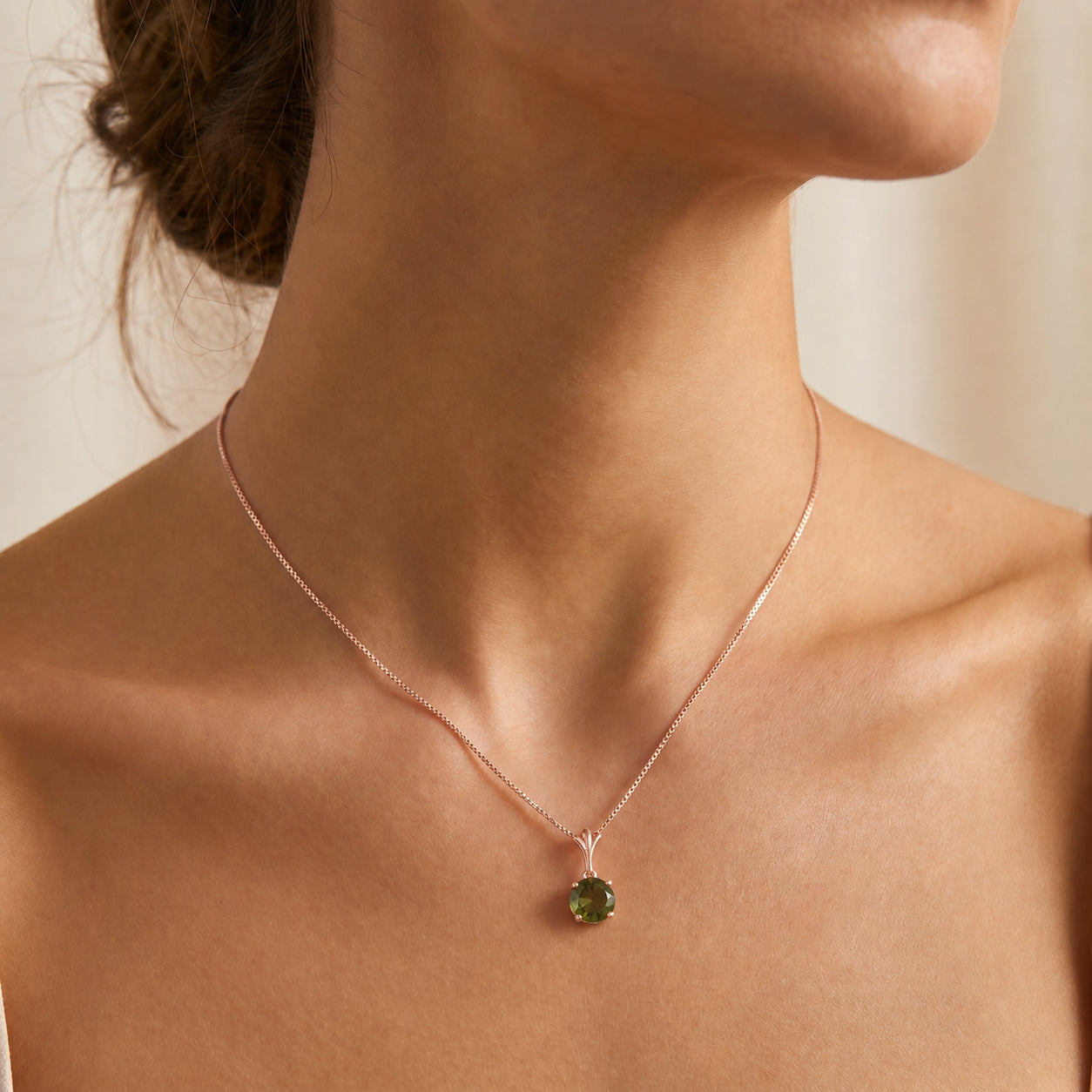 Rose Gold Petal Rose Necklace Citrine 10K — Liliana