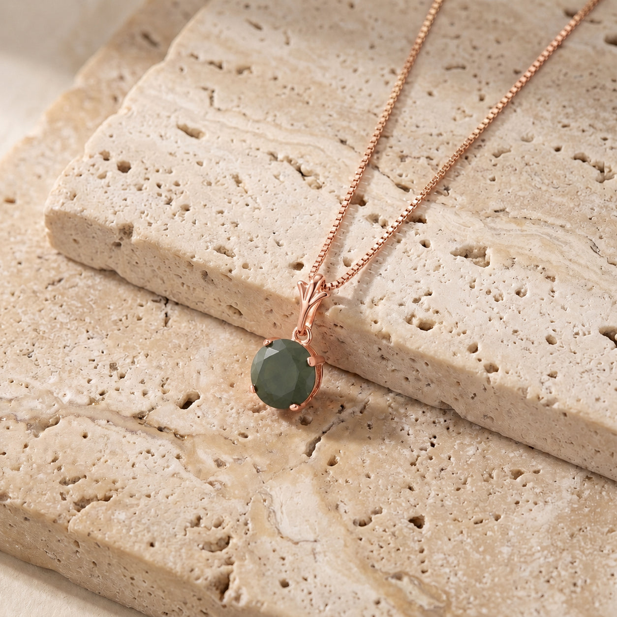 Rose Gold Petal Rose Necklace Citrine 10K — Liliana
