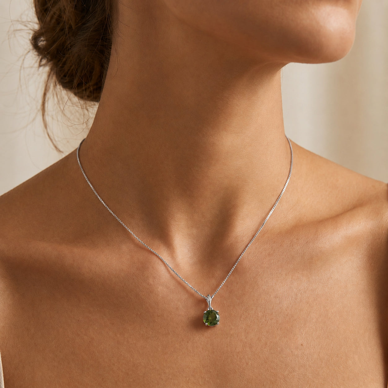 White Gold Petal Rose Necklace Citrine 10K — Liliana
