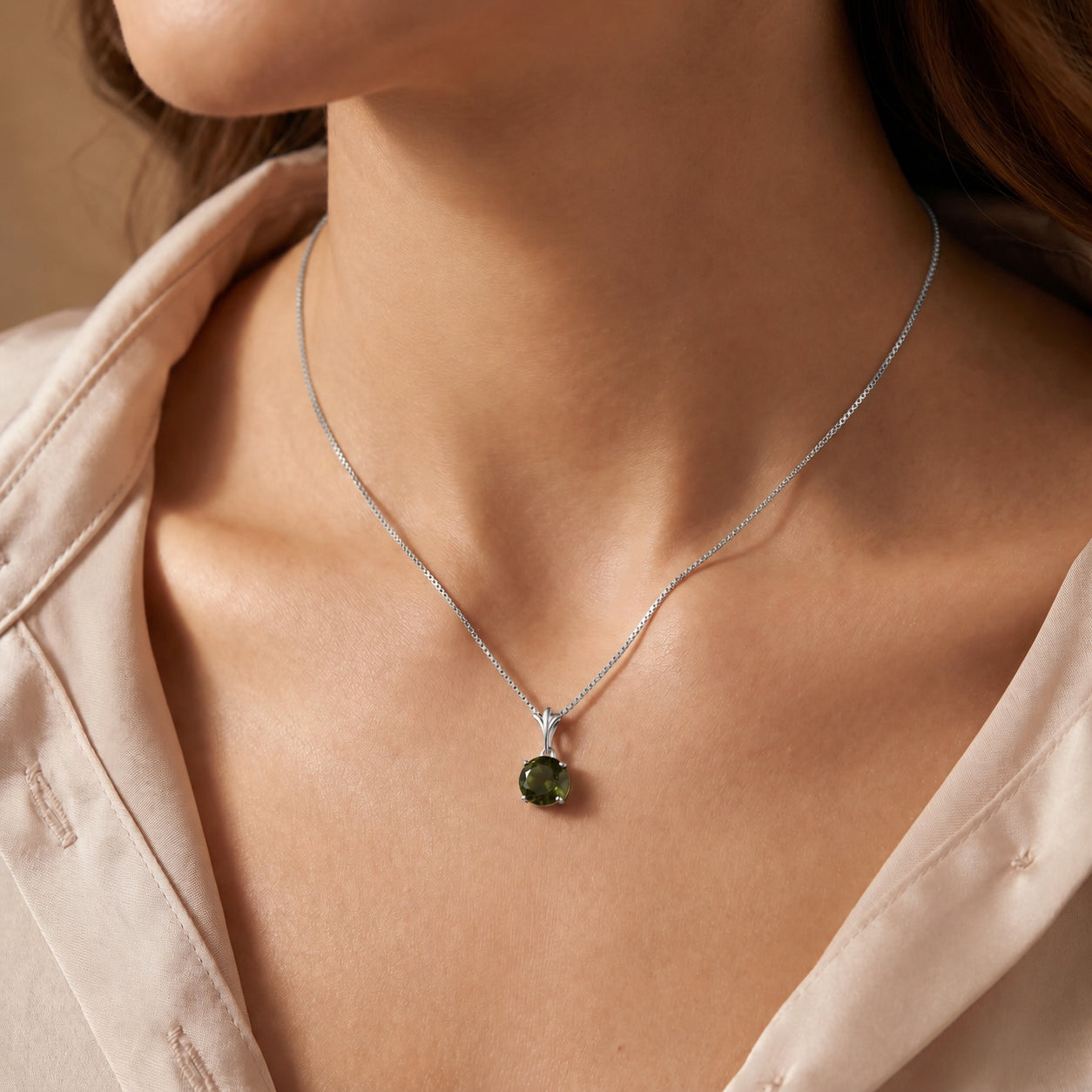 White Gold Petal Rose Necklace Citrine 10K — Liliana