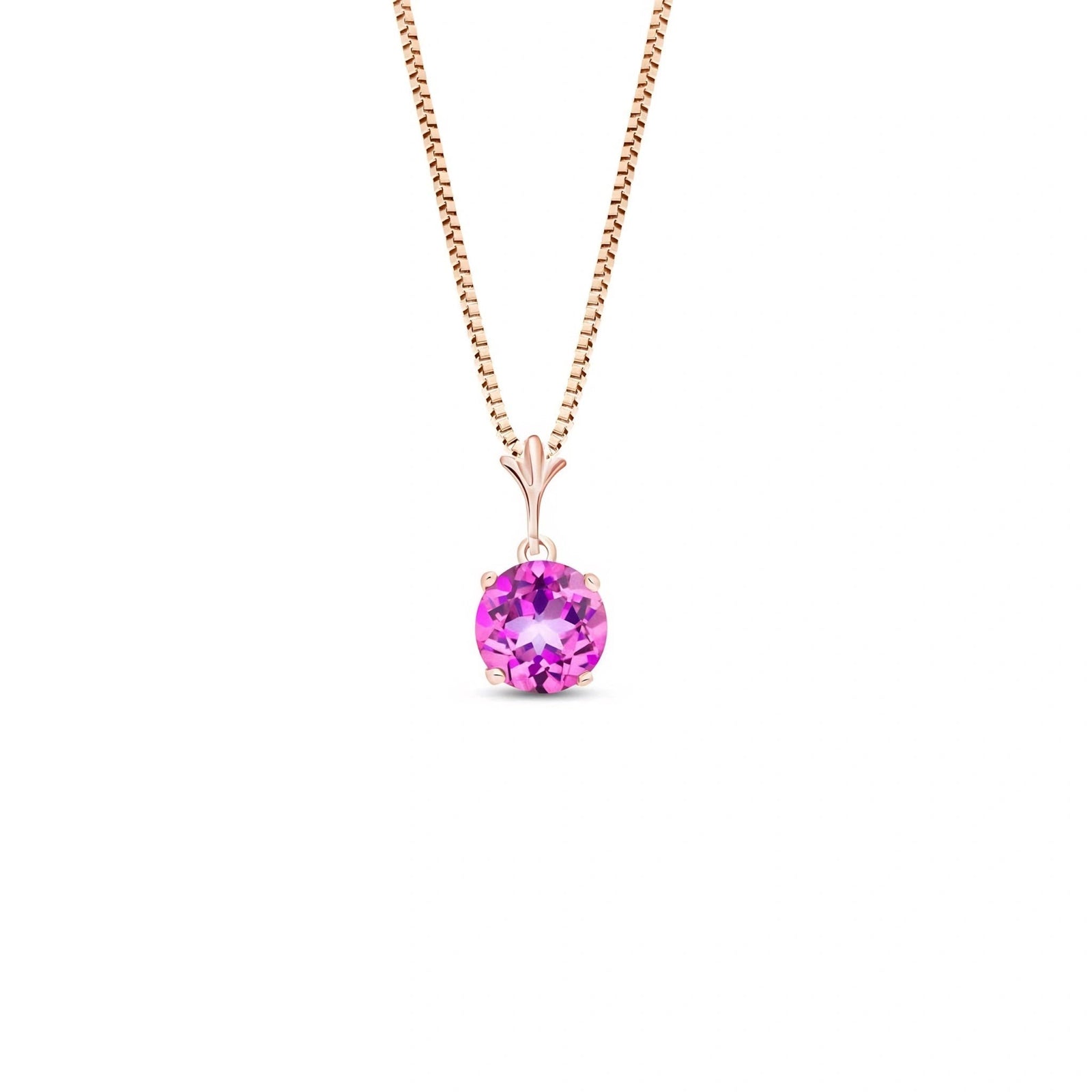 Rose Gold Petal Rose Necklace Pink Topaz 10K — Liliana