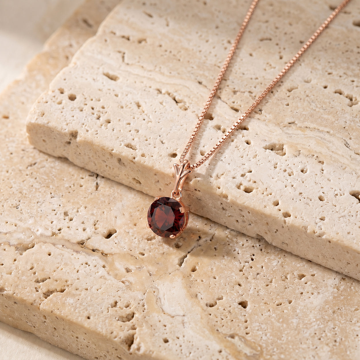 Rose Gold Petal Rose Necklace Pink Topaz 10K — Liliana