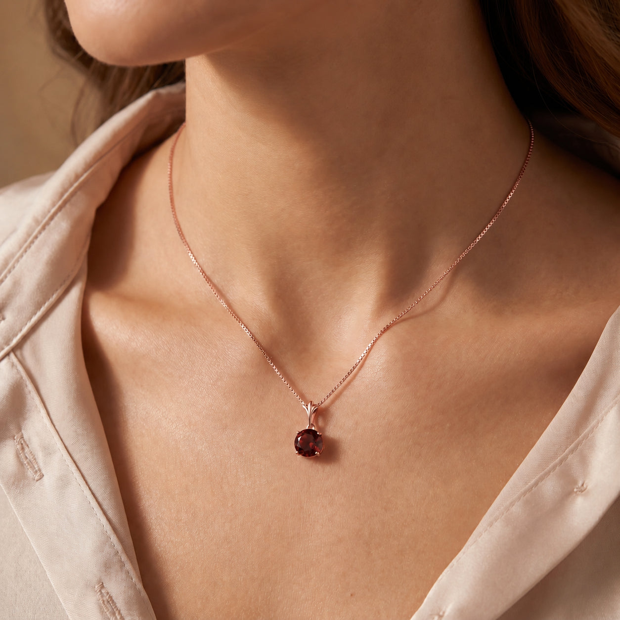 Rose Gold Petal Rose Necklace Pink Topaz 10K — Liliana