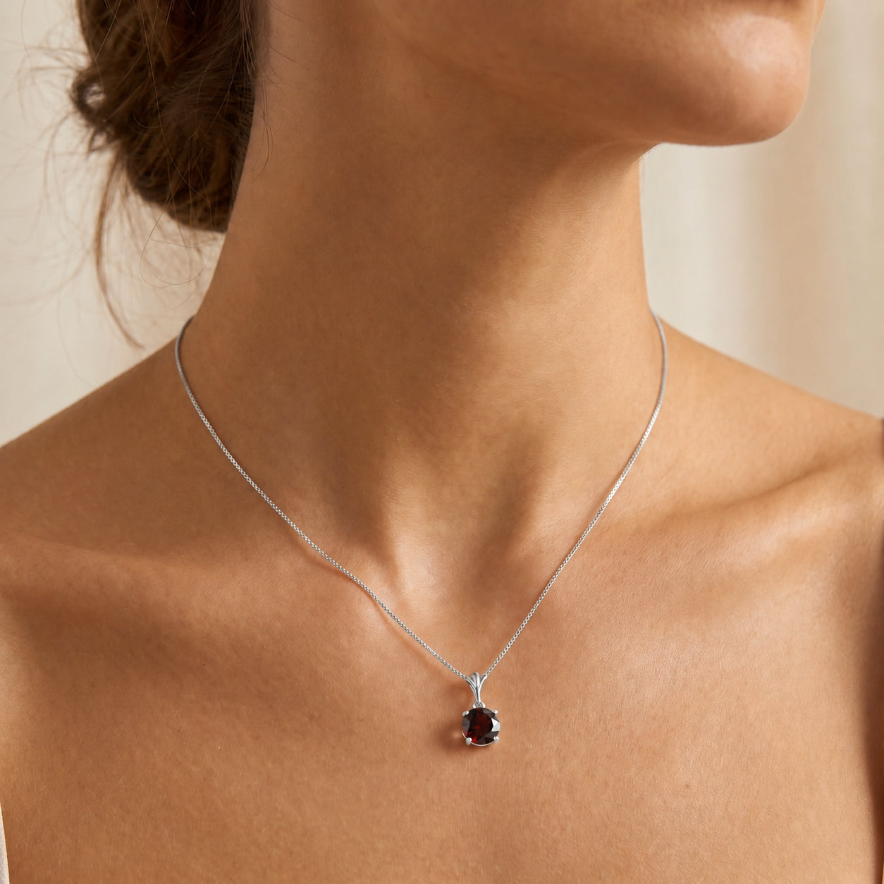 White Gold Petal Rose Necklace Pink Topaz 10K — Liliana