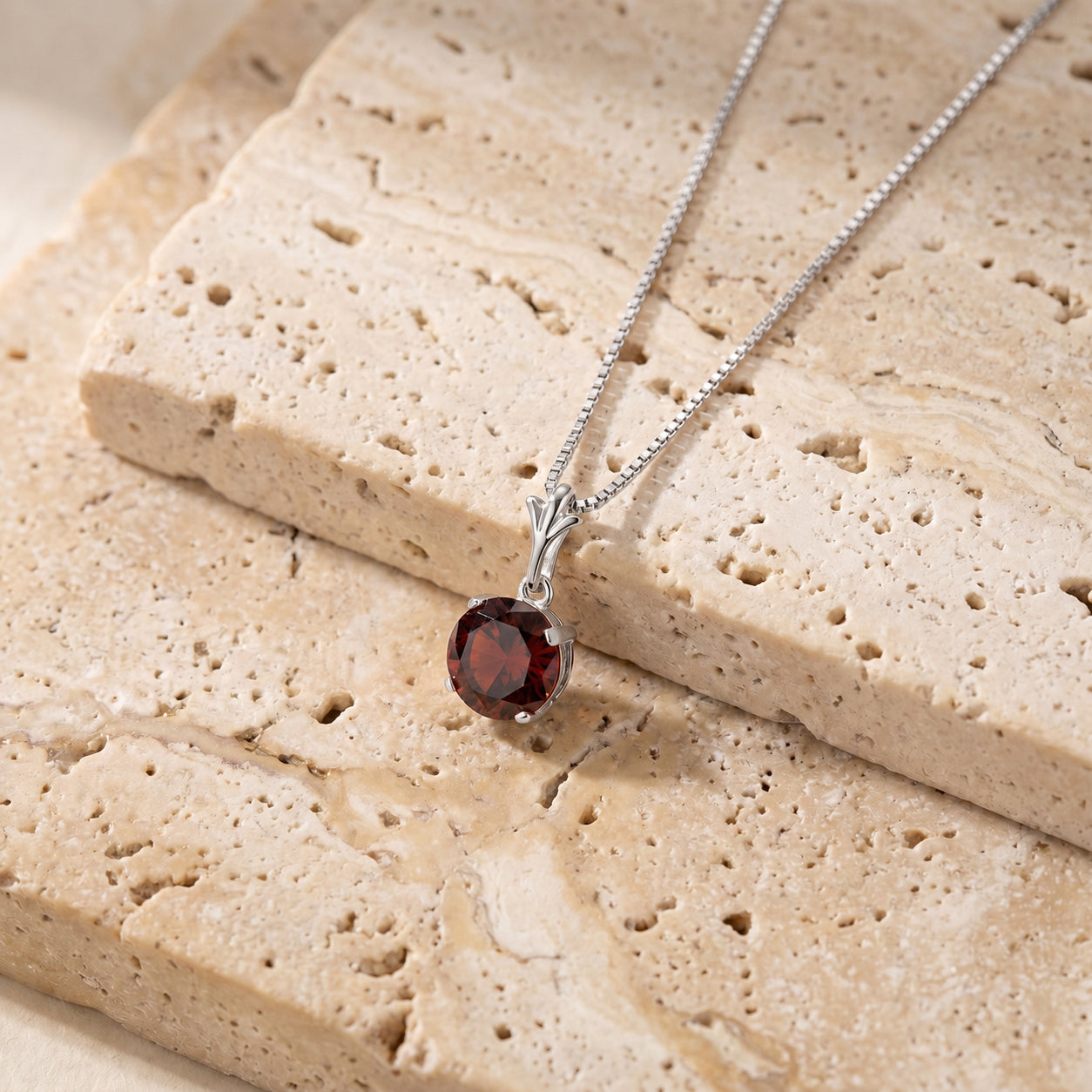 White Gold Petal Rose Necklace Pink Topaz 10K — Liliana
