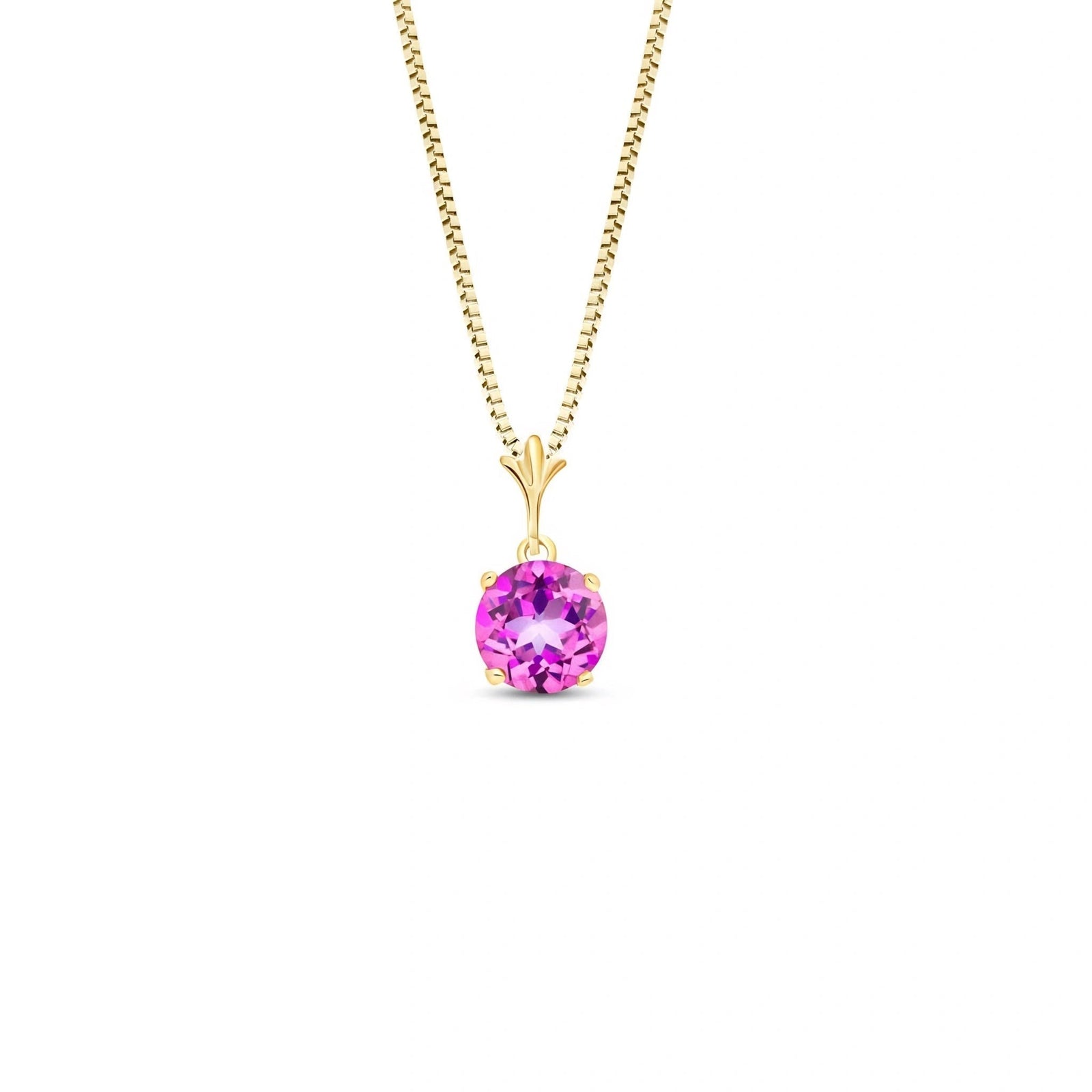 Yellow Gold Petal Rose Necklace Pink Topaz 10K — Liliana
