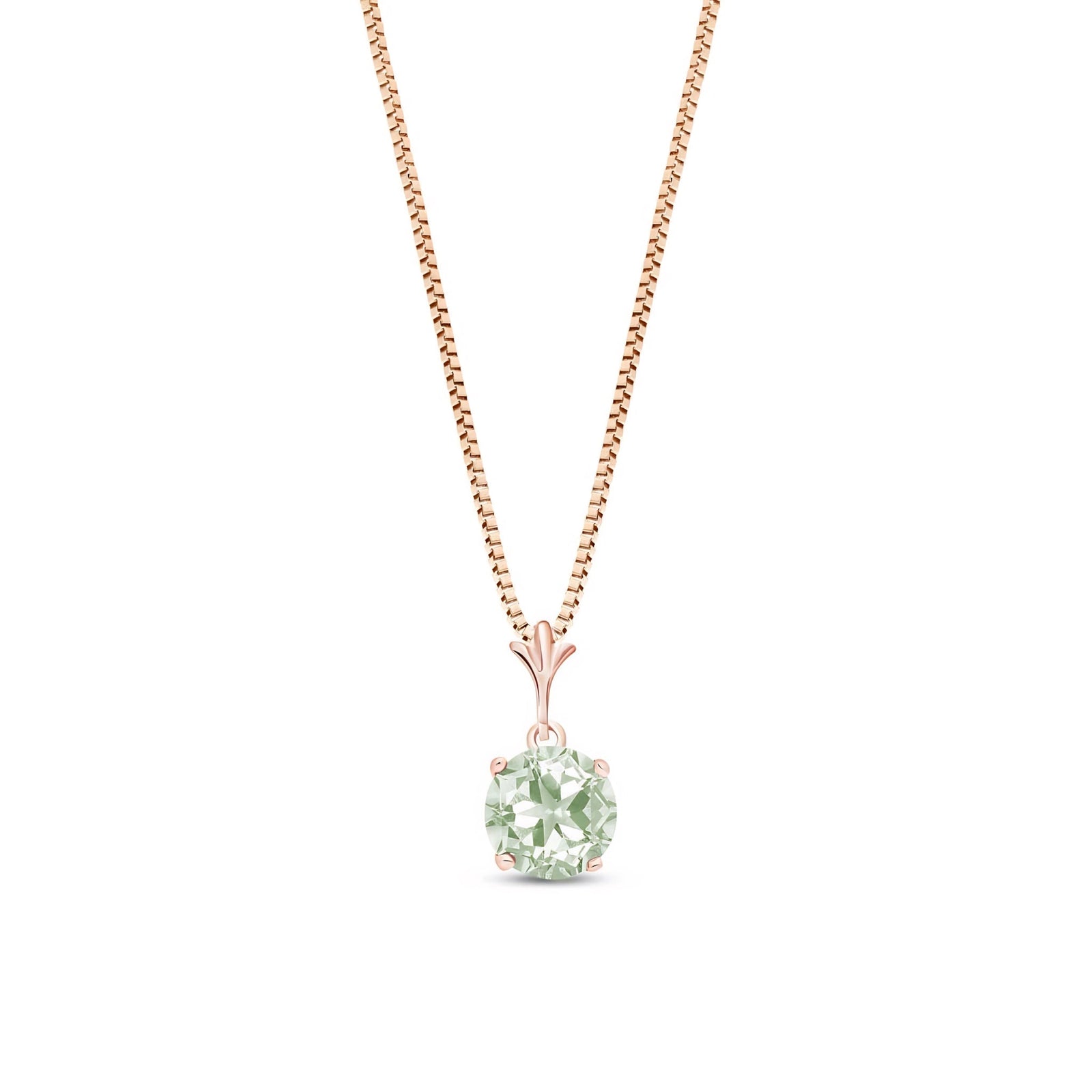 Rose Gold Petal Rose Necklace Aquamarine 10K — Liliana