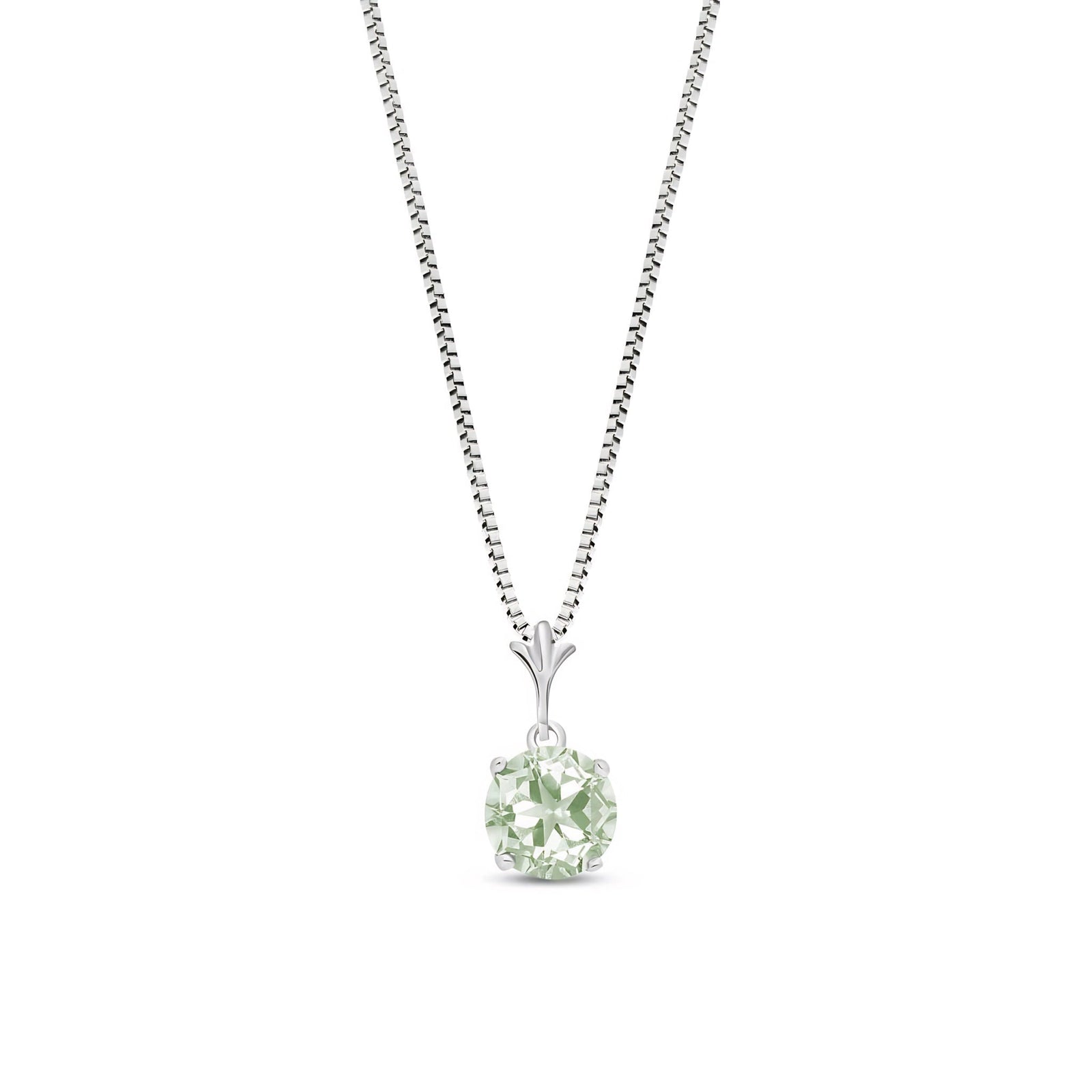 White Gold Petal Rose Necklace Aquamarine 10K — Liliana